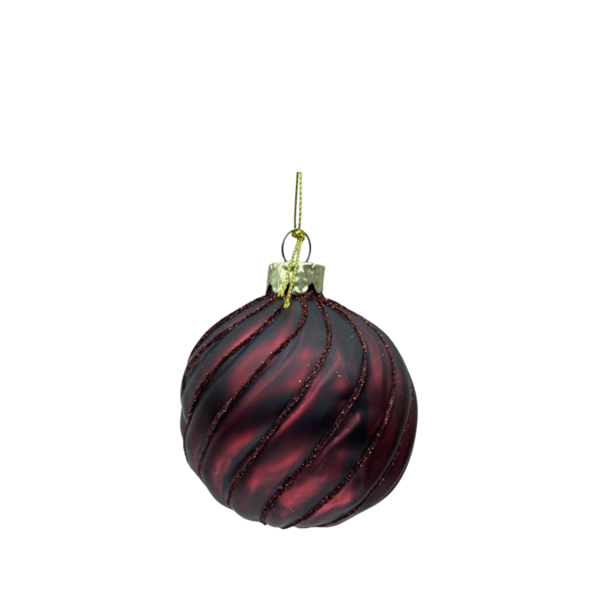 Julekugle m. swirls, 4 stk.