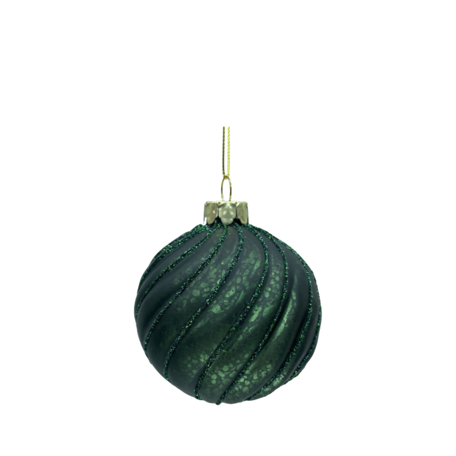 Julekugle m. swirls, 4 stk.