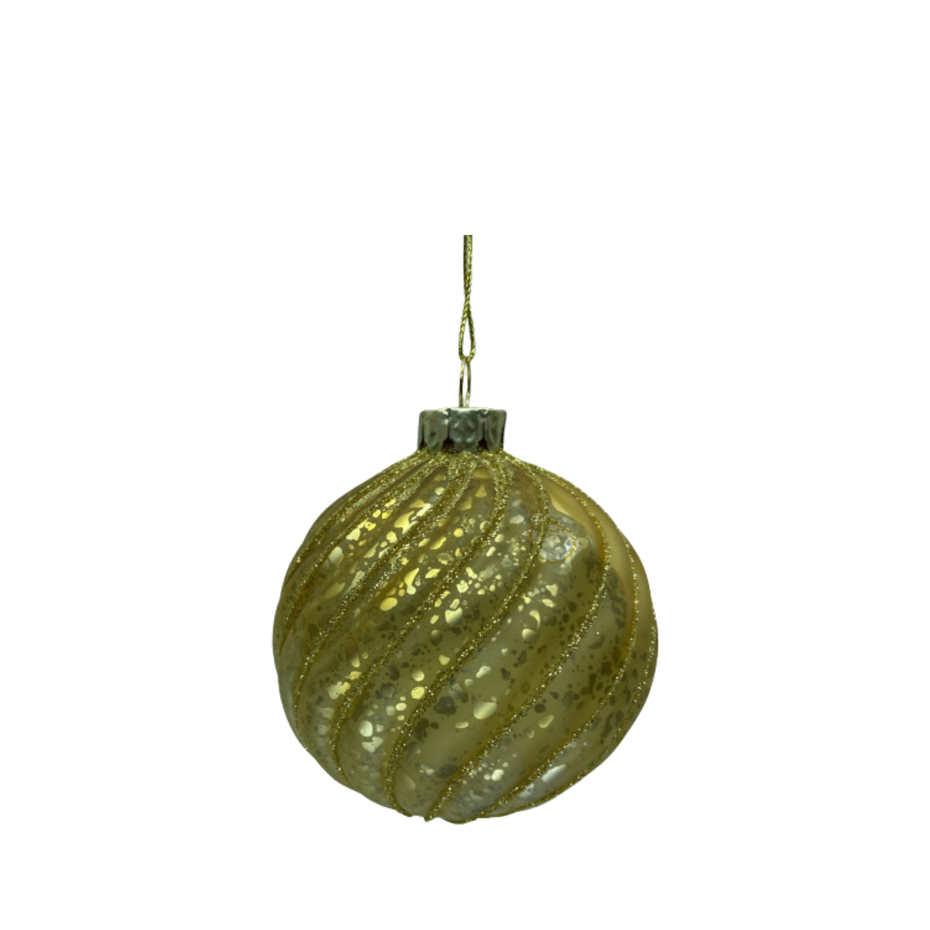 Julekugle m. swirls, 4 stk.