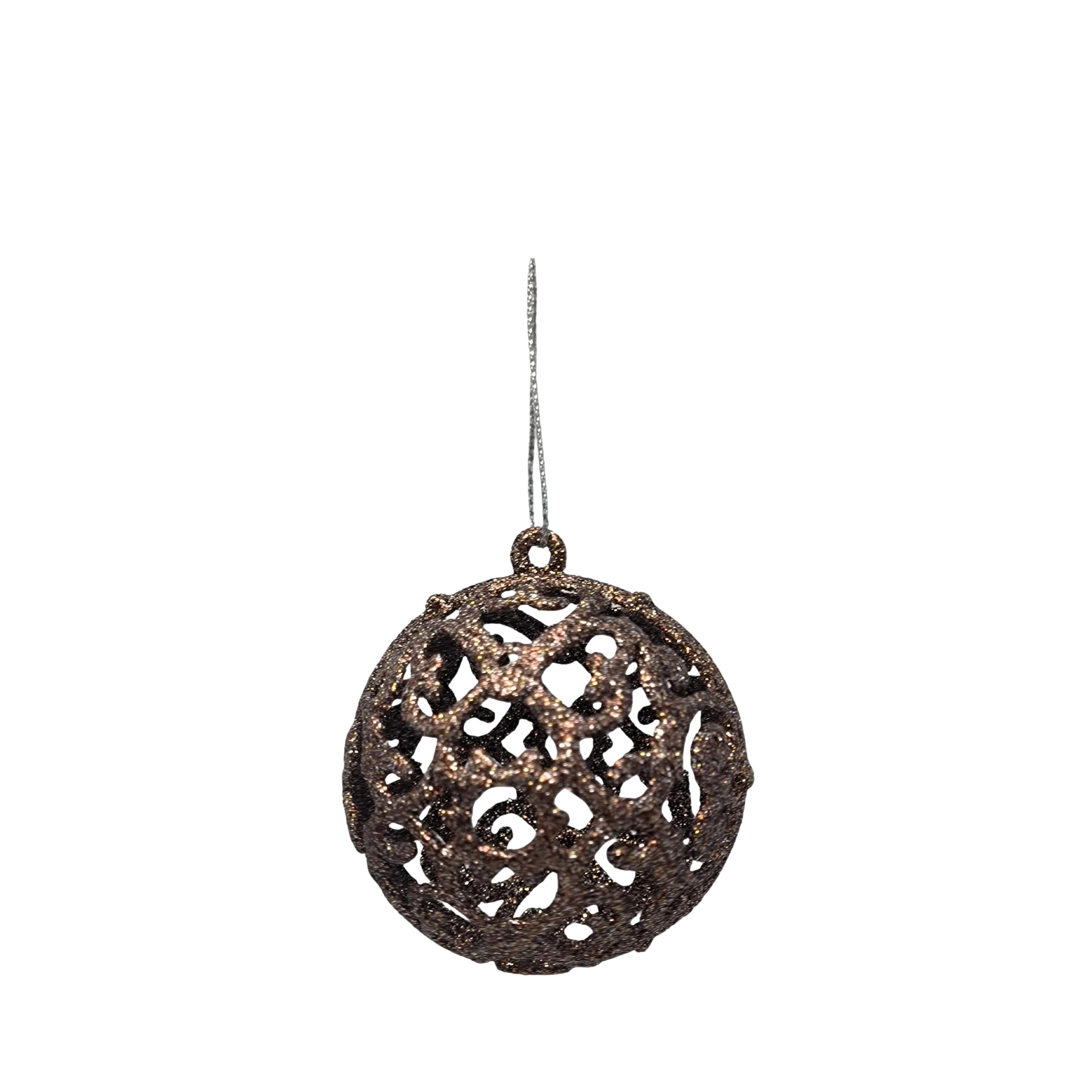 Julekugle m. glimmer, 4 stk.