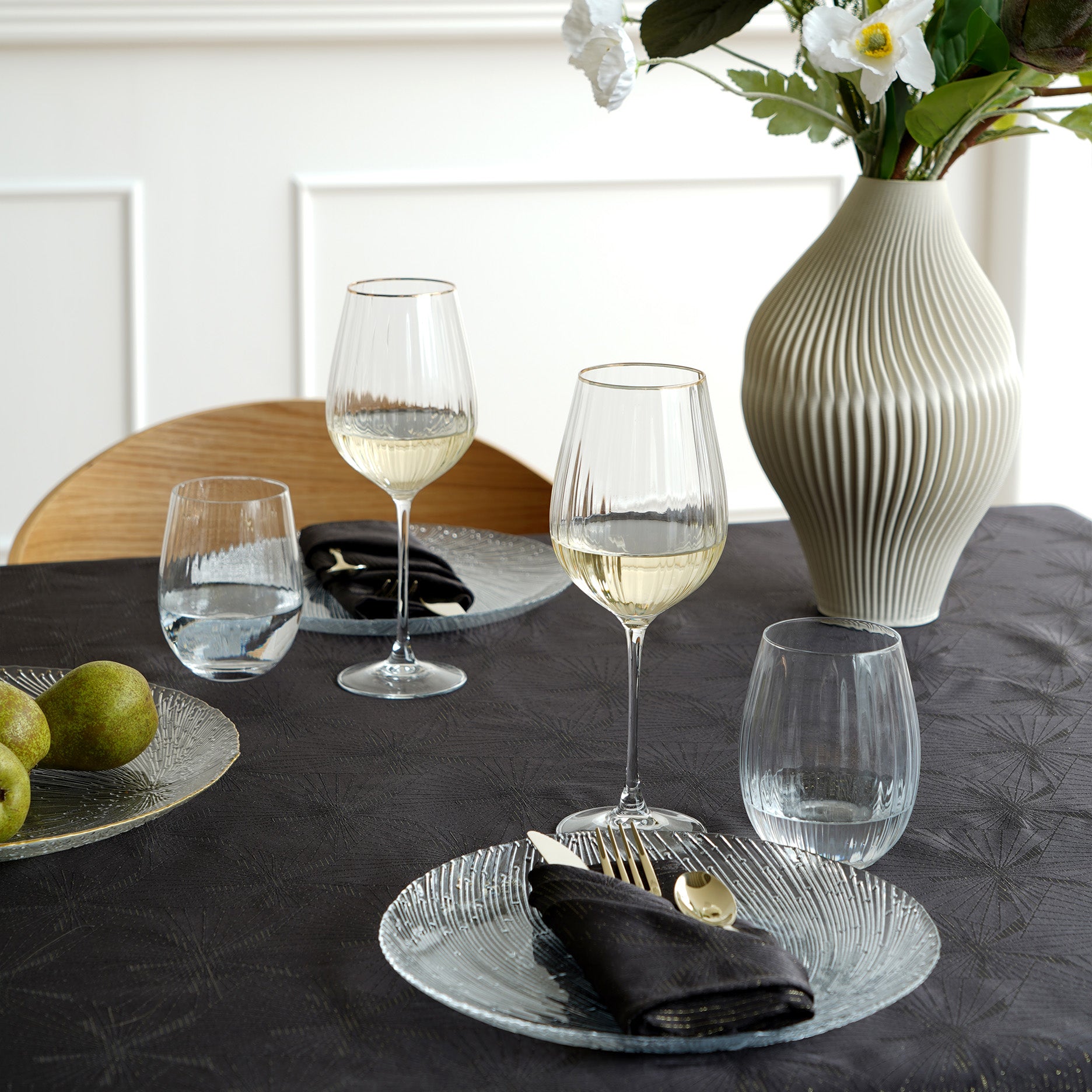 Rille drikkeglas 2 stk