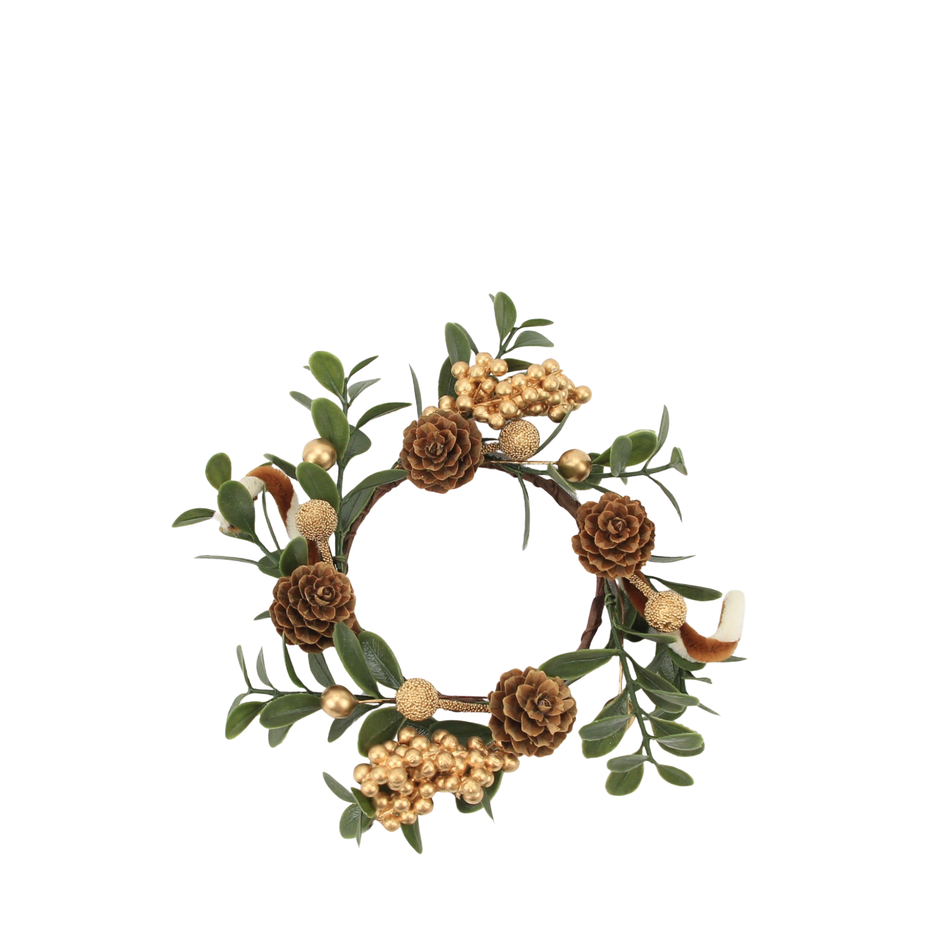 Pine mini krans m.sukkerstokke  - Ø8cm