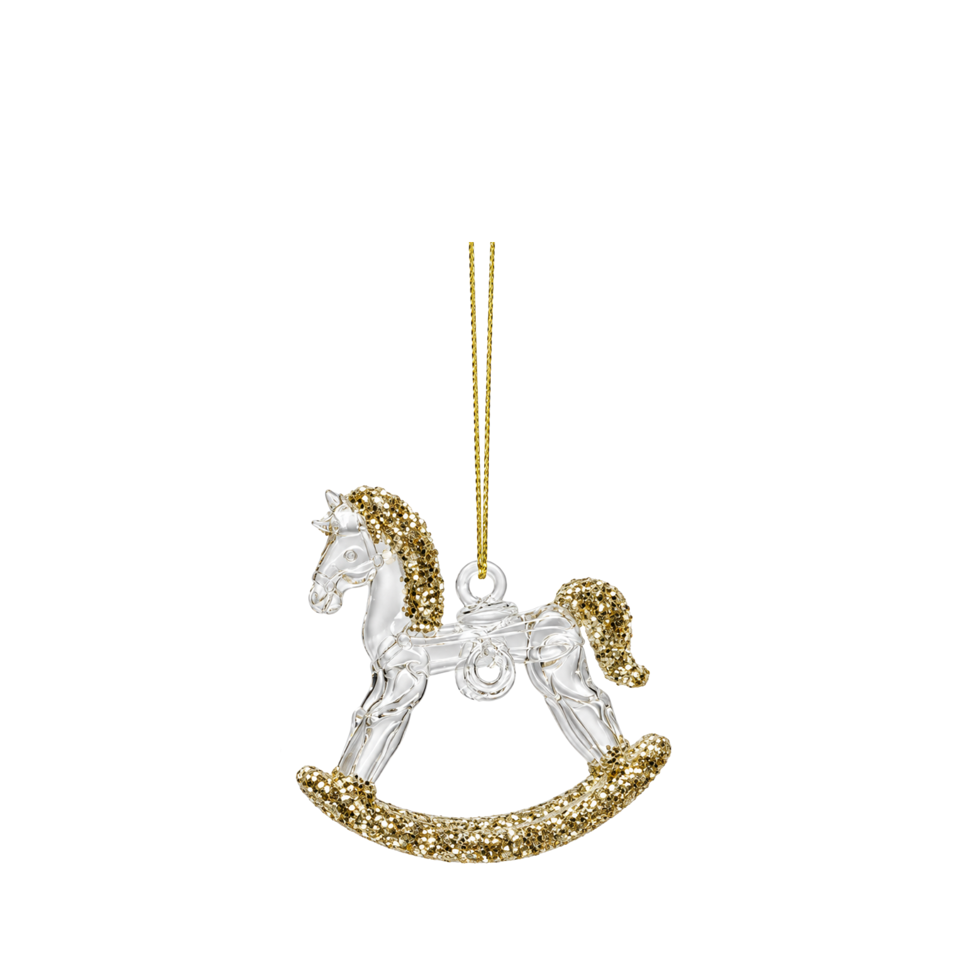 Glaskugle gyngehest m.glitter