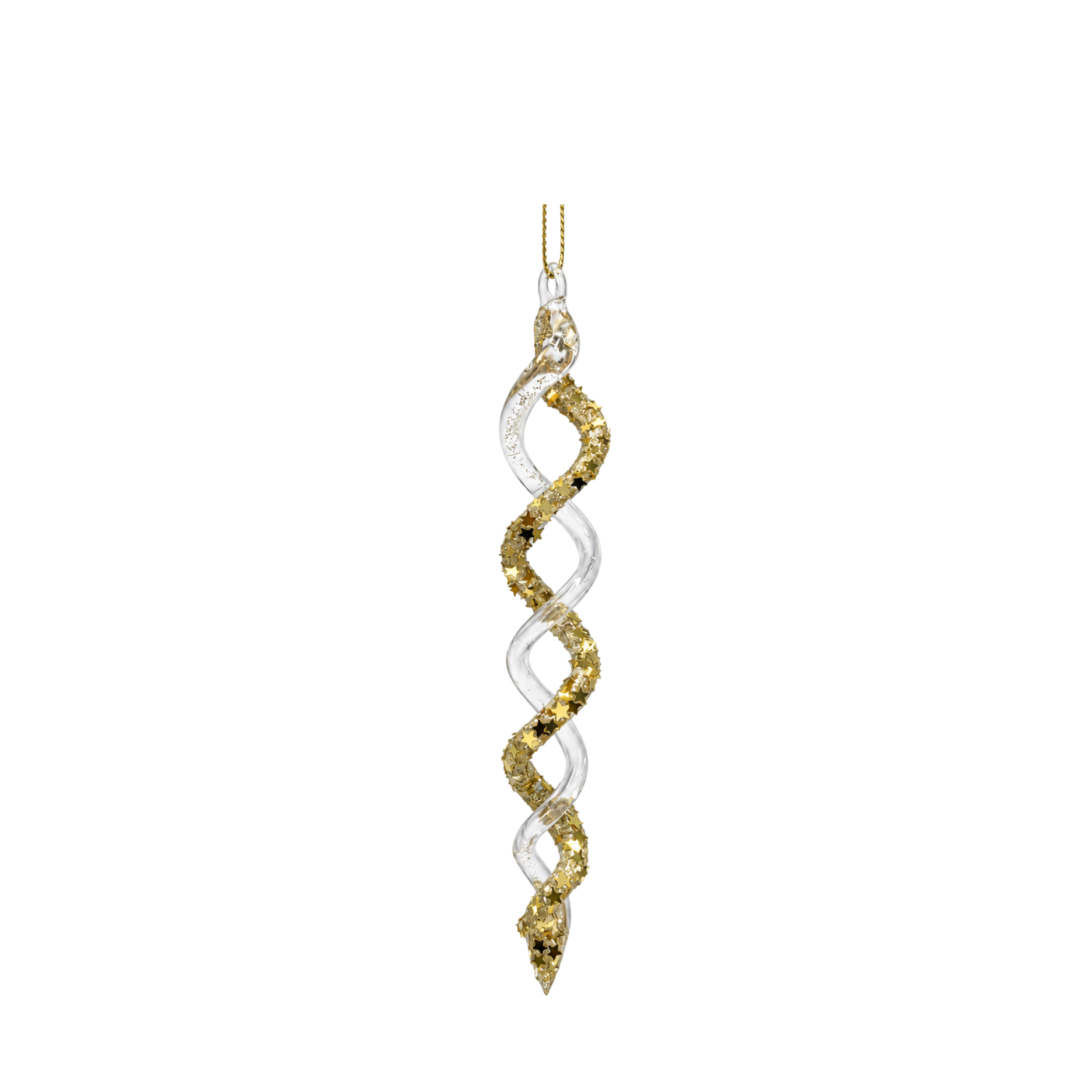 Twist glasistap m.glitter - L16cm