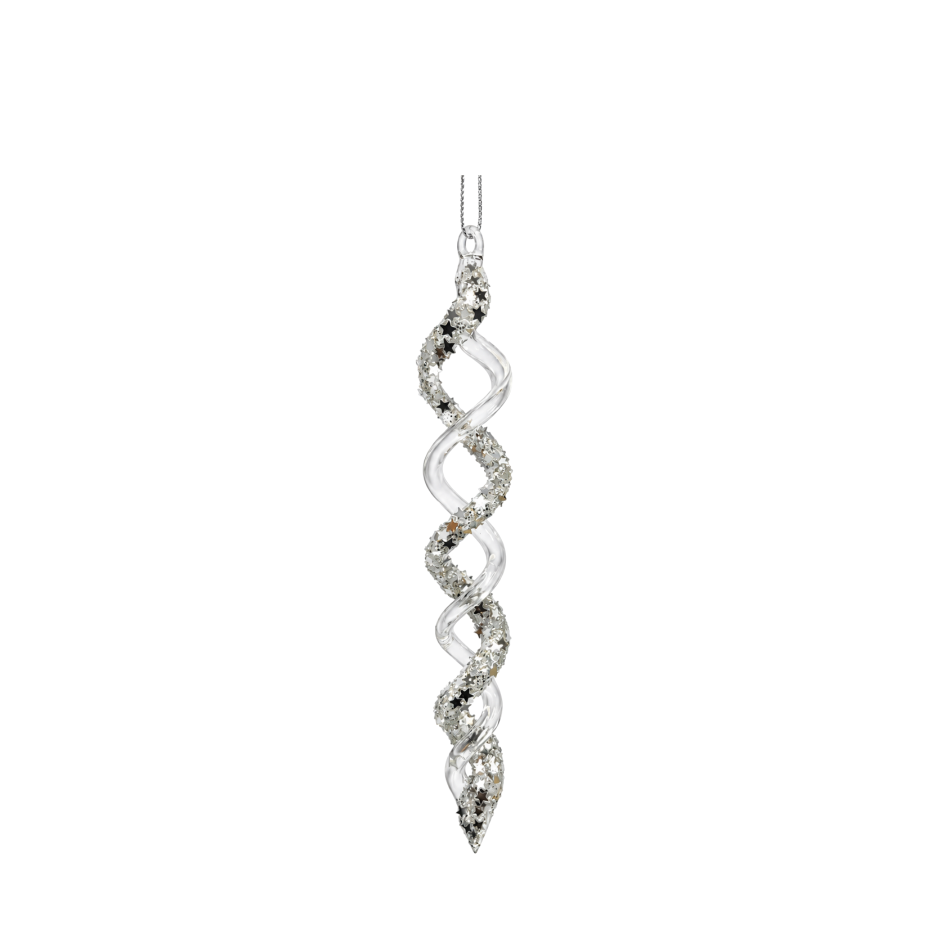 Twist glasistap m.glitter - L16cm