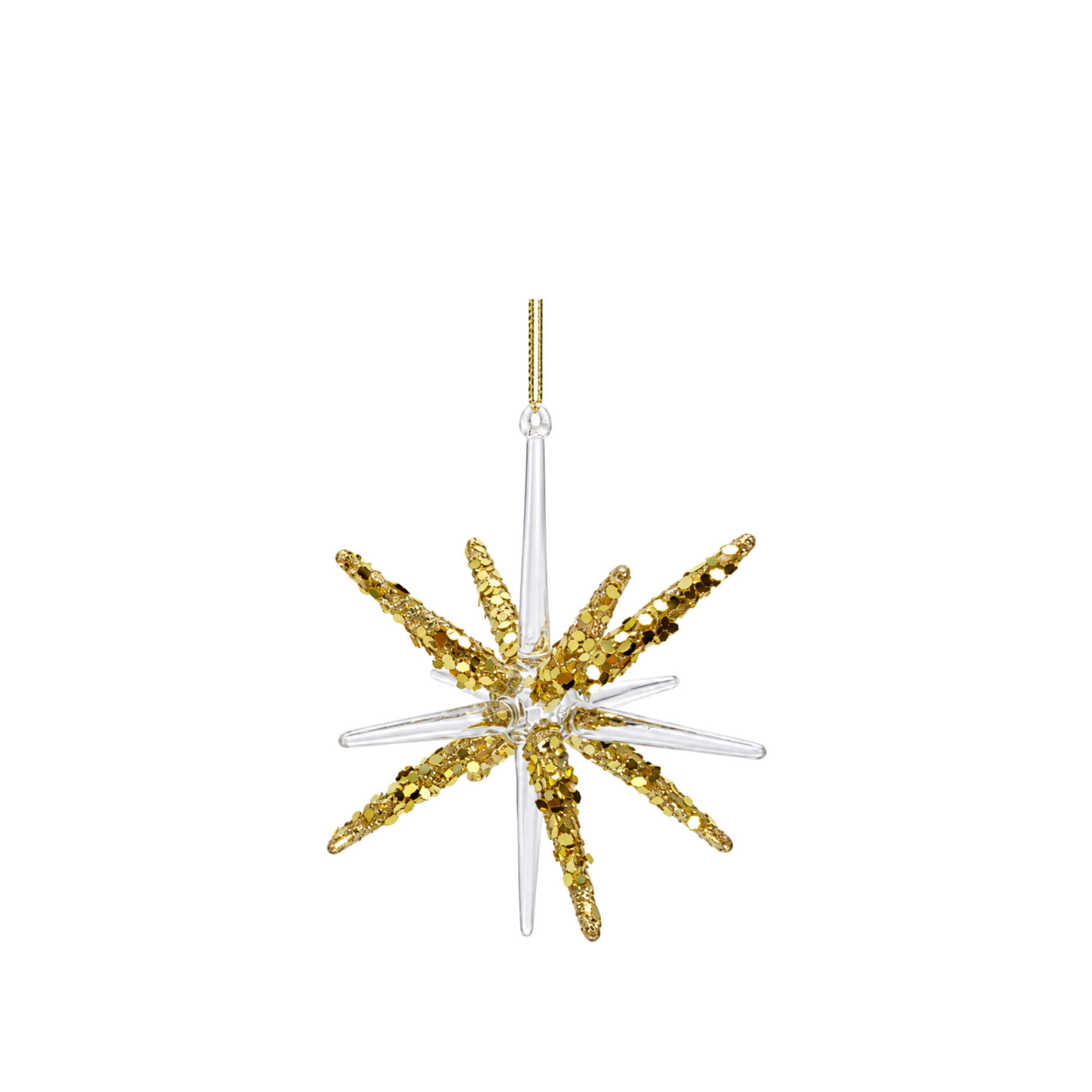 Glasstjerne m.glitter