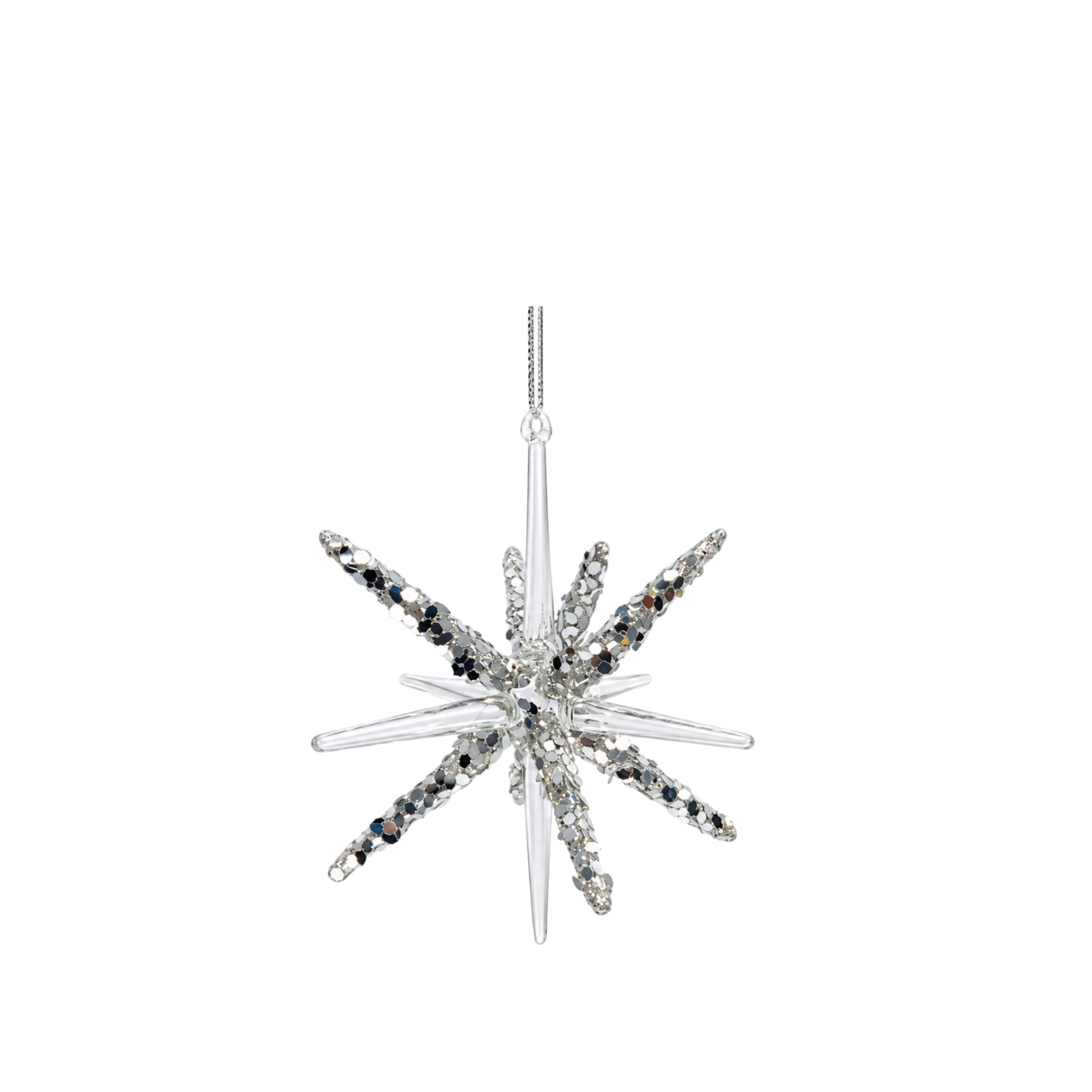Glasstjerne m.glitter