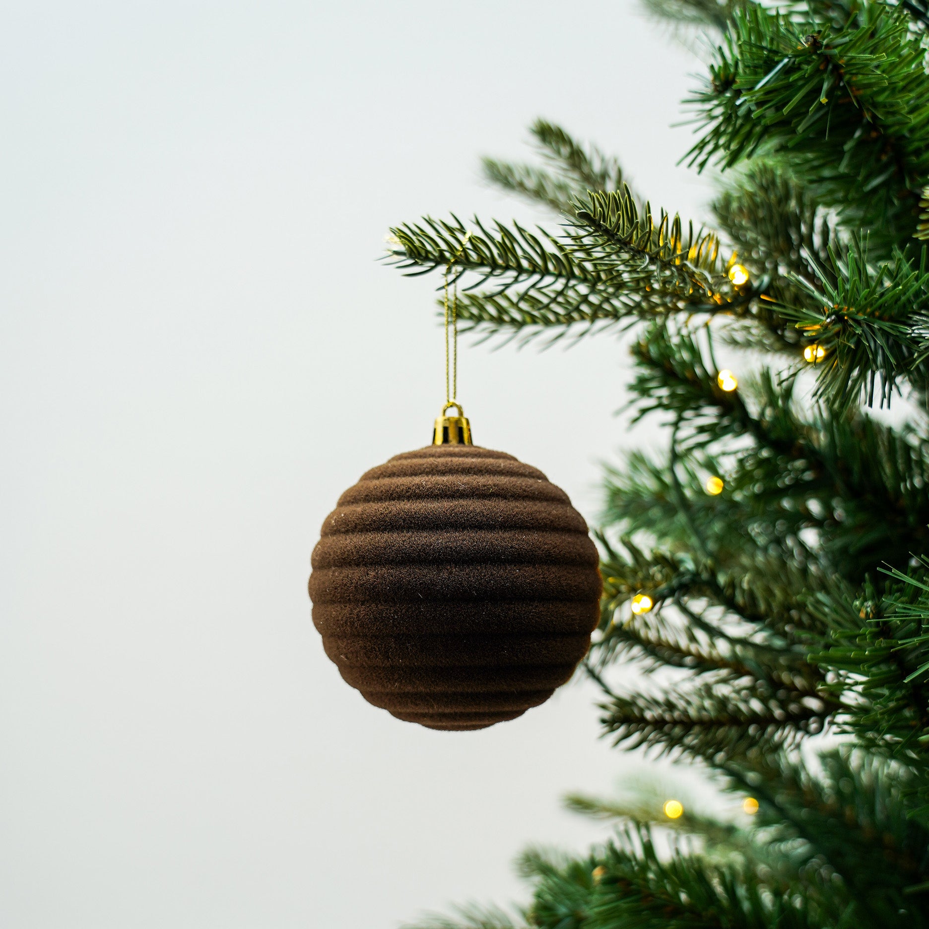 Julekugle i velour - 8 cm