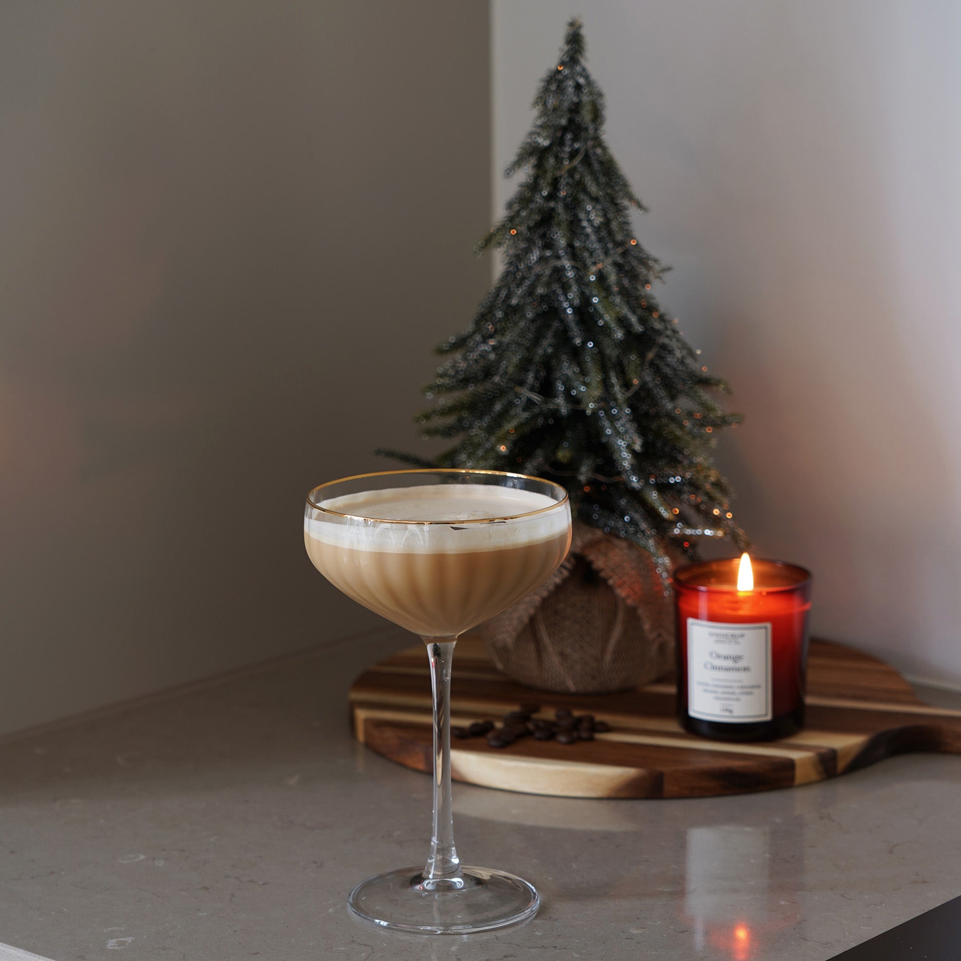 Rille champagneskåle m. guldkant 2 stk.