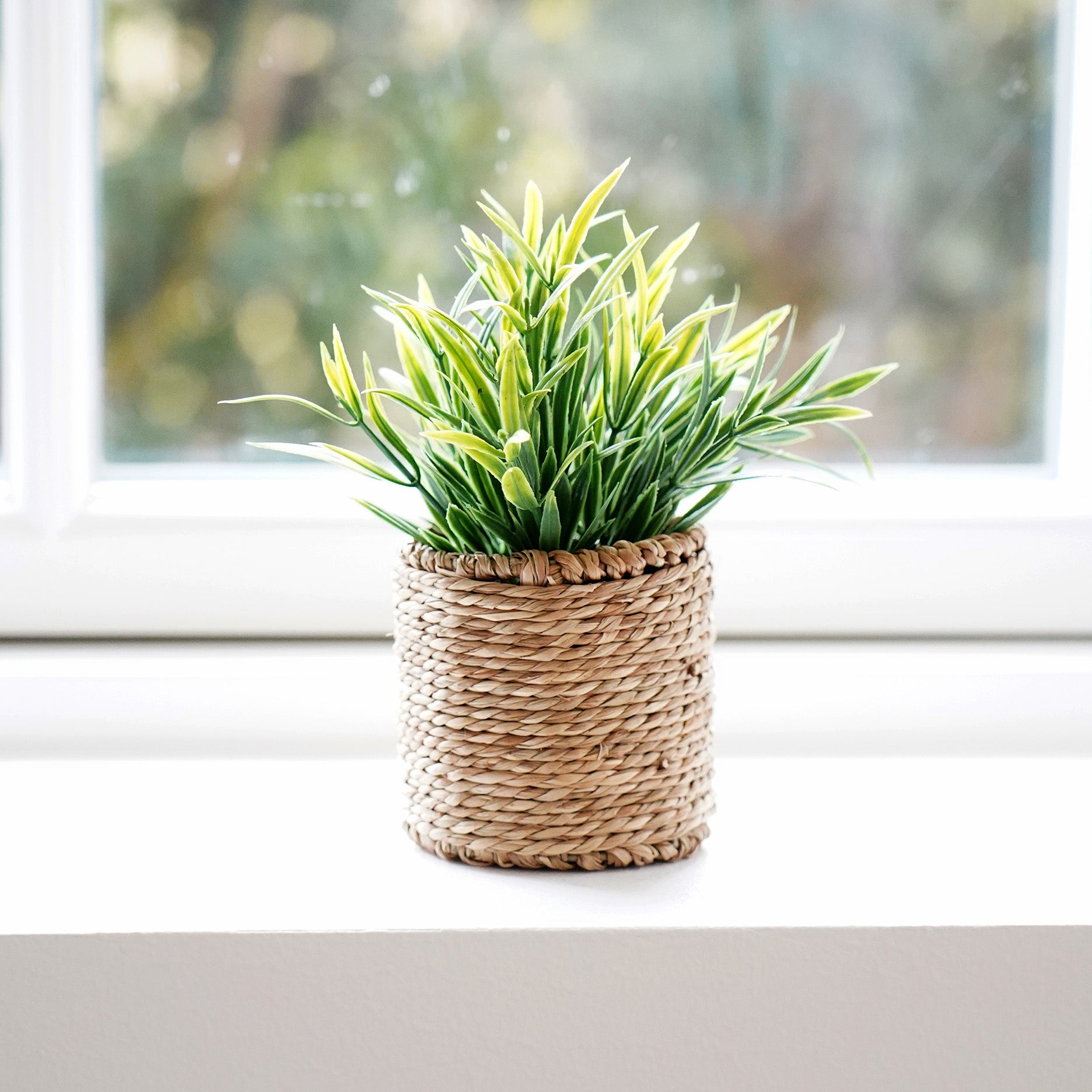 Kunstplante i flettet potte III