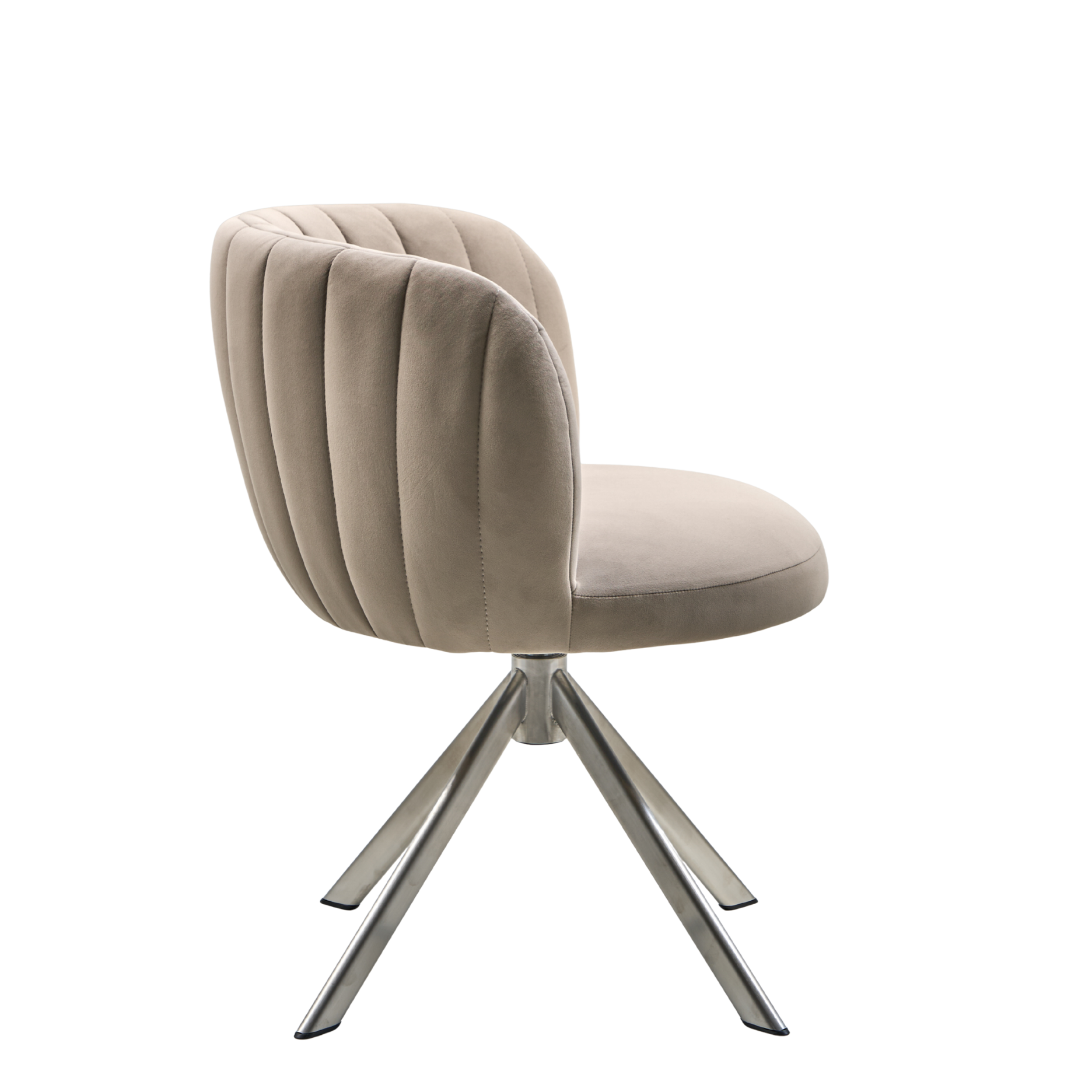 Shelly II spisebordsstol - velour m. drejeben (stainless steel)