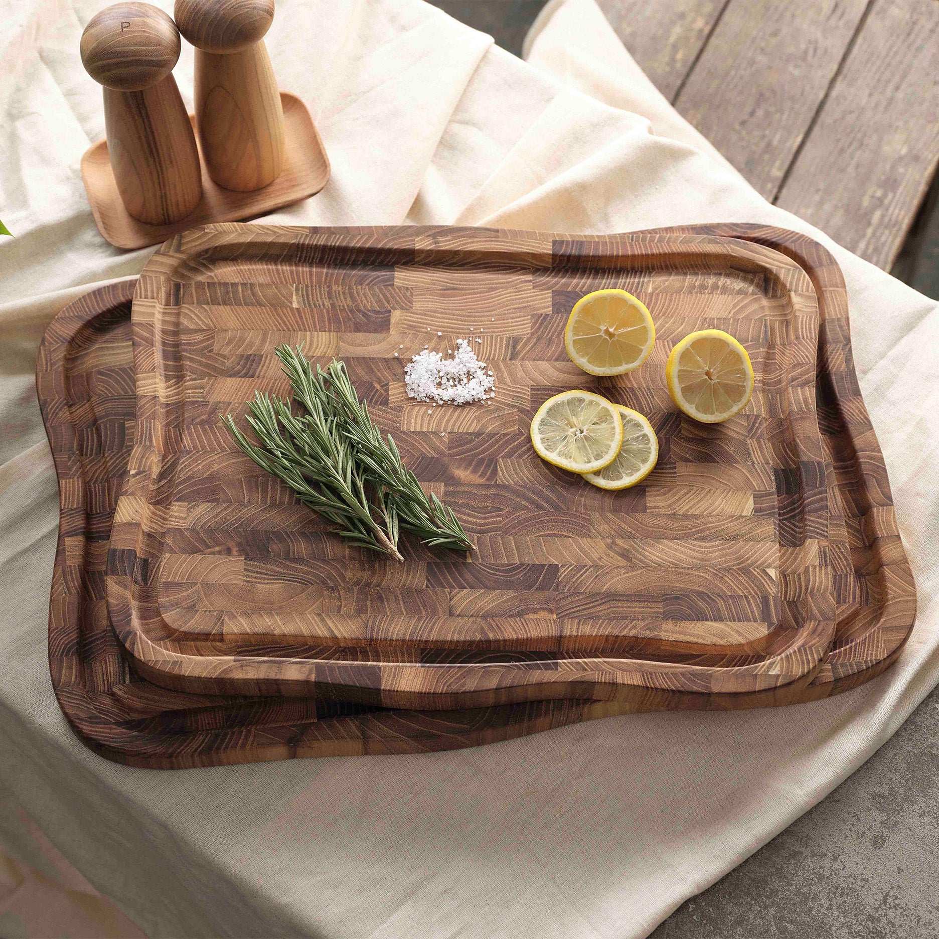 Raw teak skærebræt 55x35x3cm