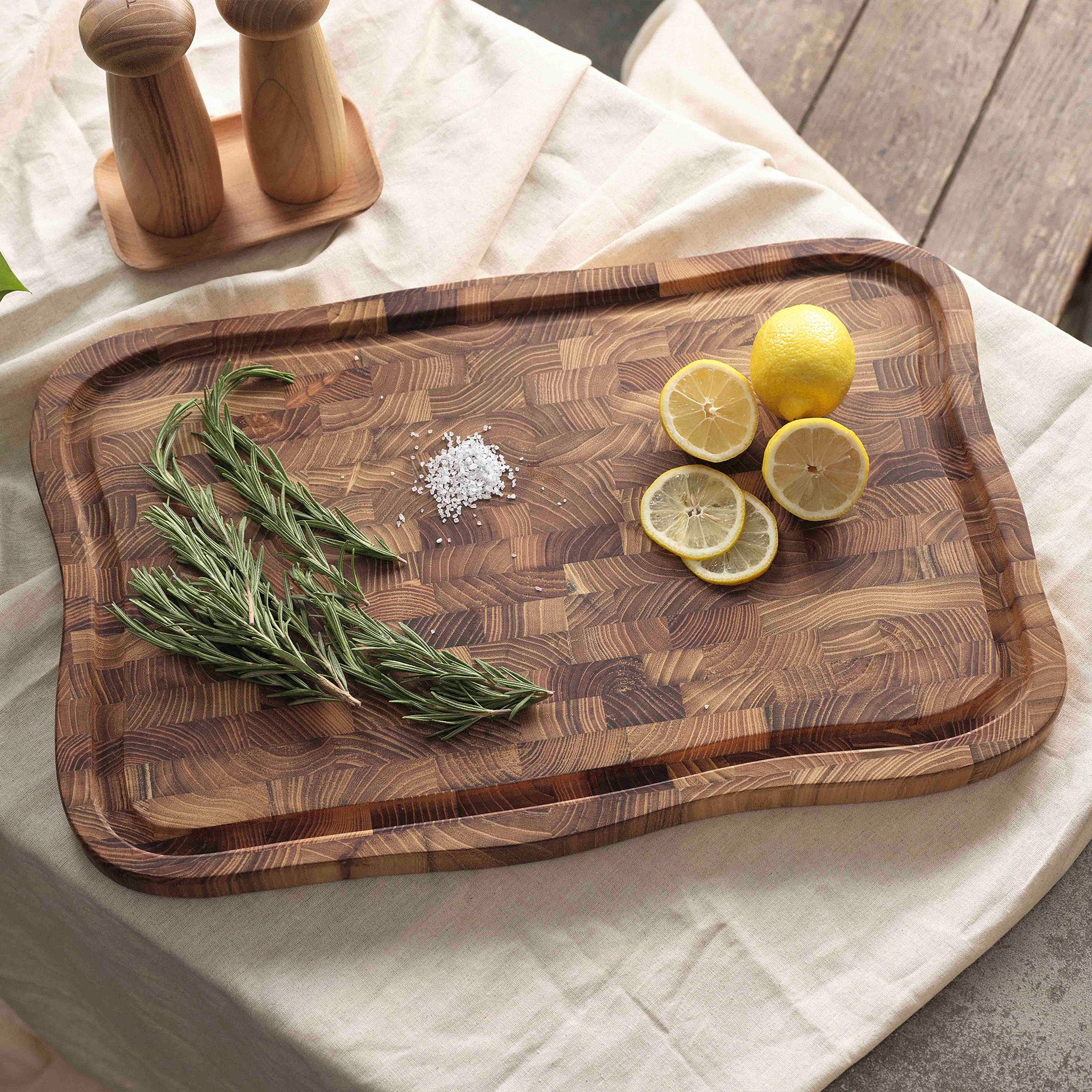 Raw teak skærebræt 55x35x3cm