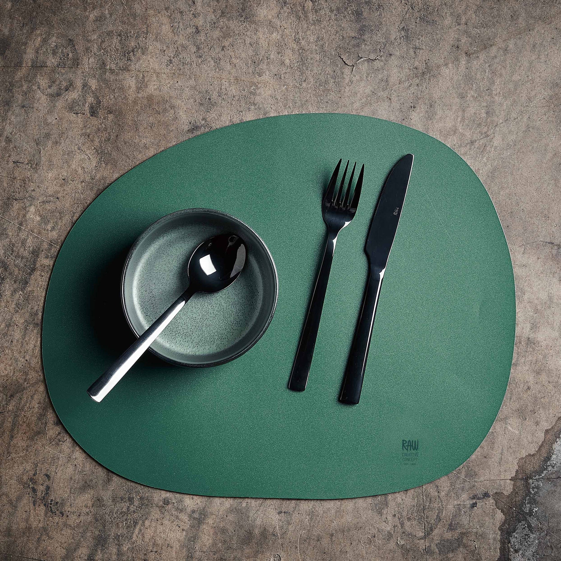 RAW dækkeserviet soft surface dark green