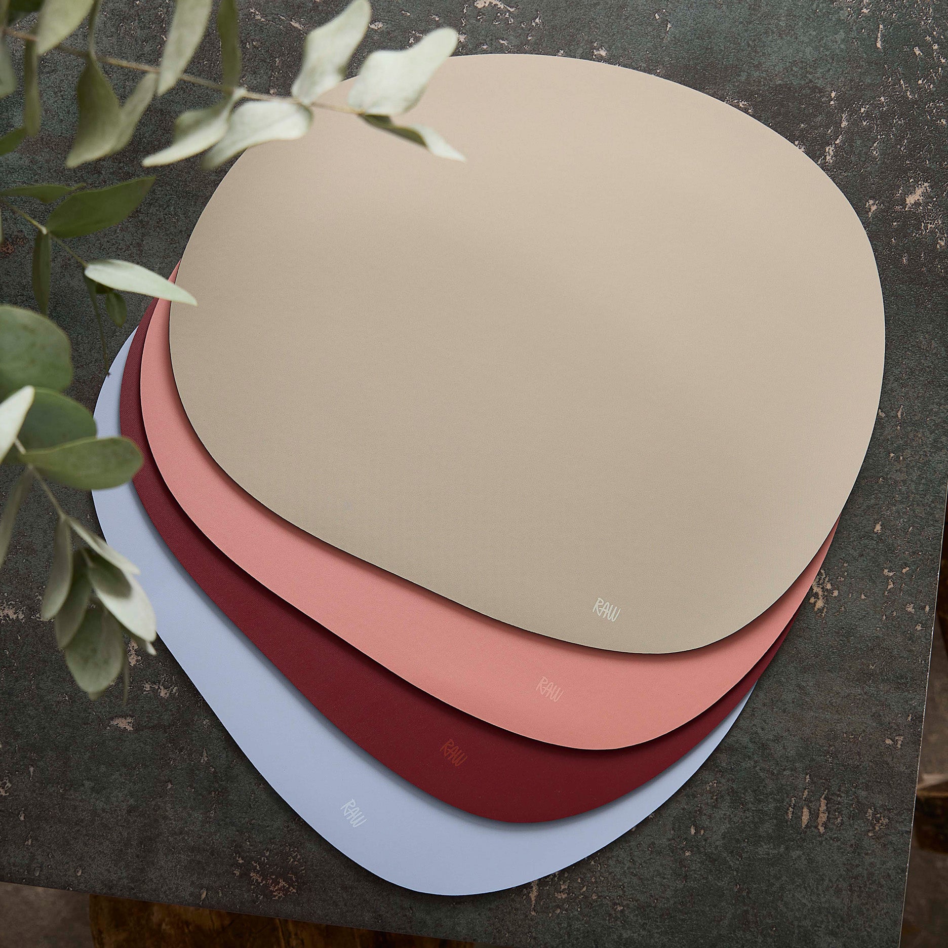 RAW dækkeserviet soft surface bordeaux