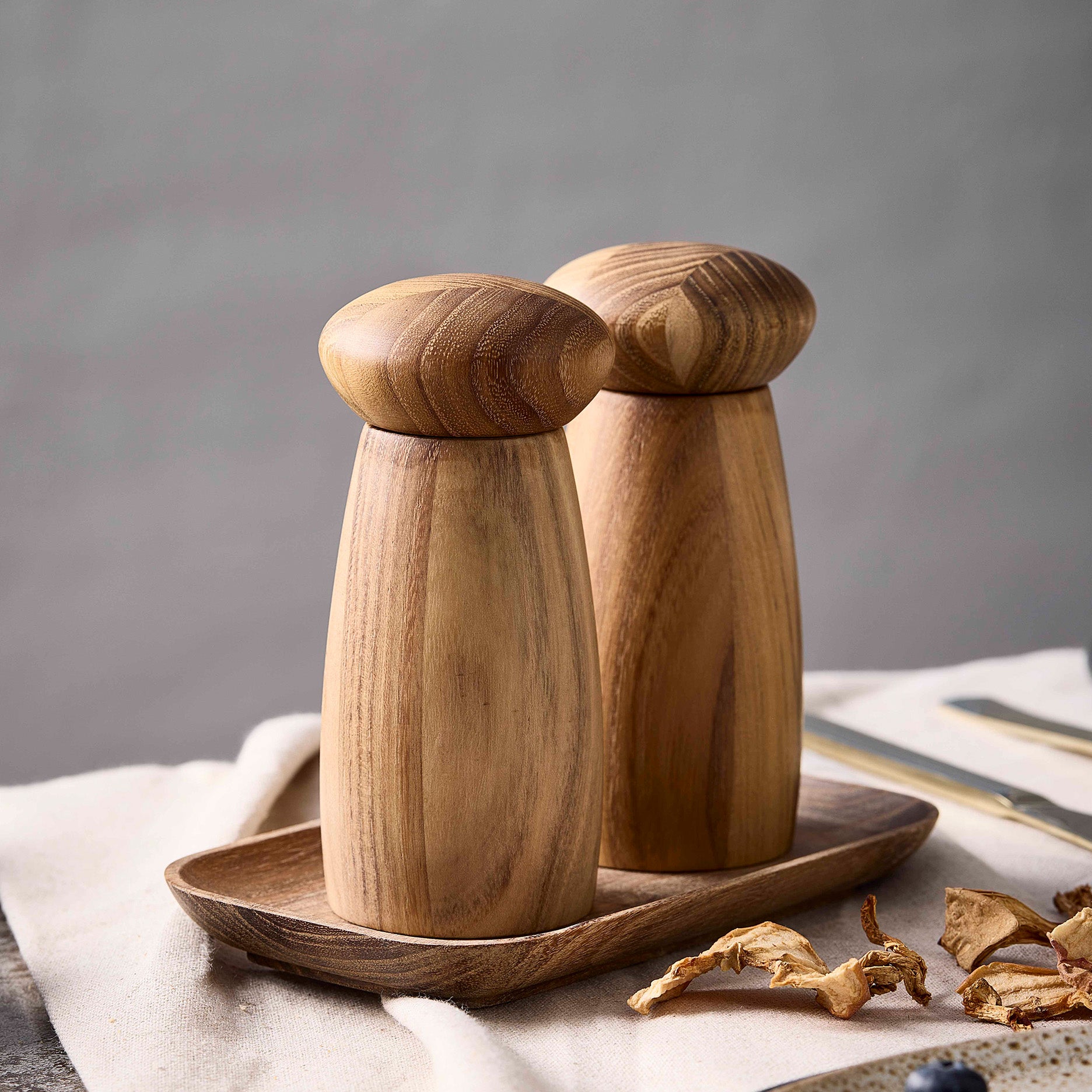 RAW kværnsæt m/bakke H13,4 cm teak