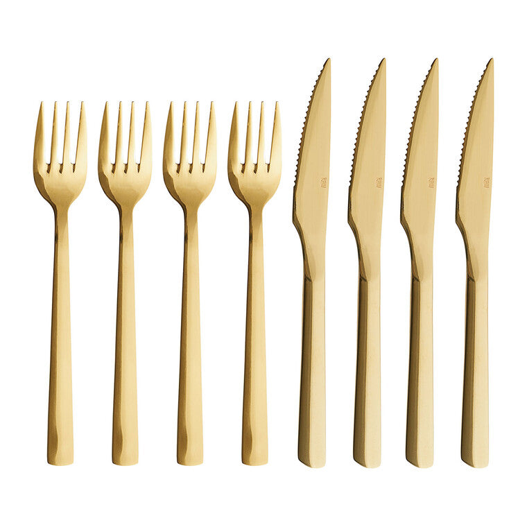 RAW steaksæt guldfarvet