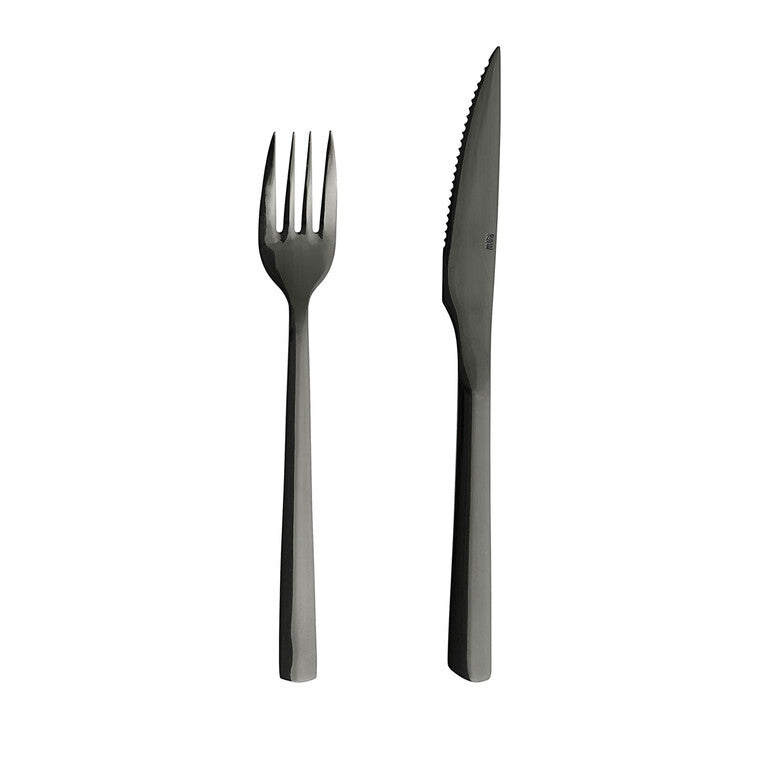 RAW steaksæt 8 dele sort farve