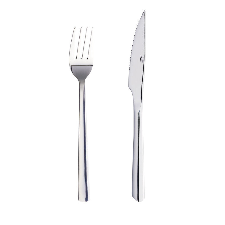 RAW steaksæt 8 dele blank