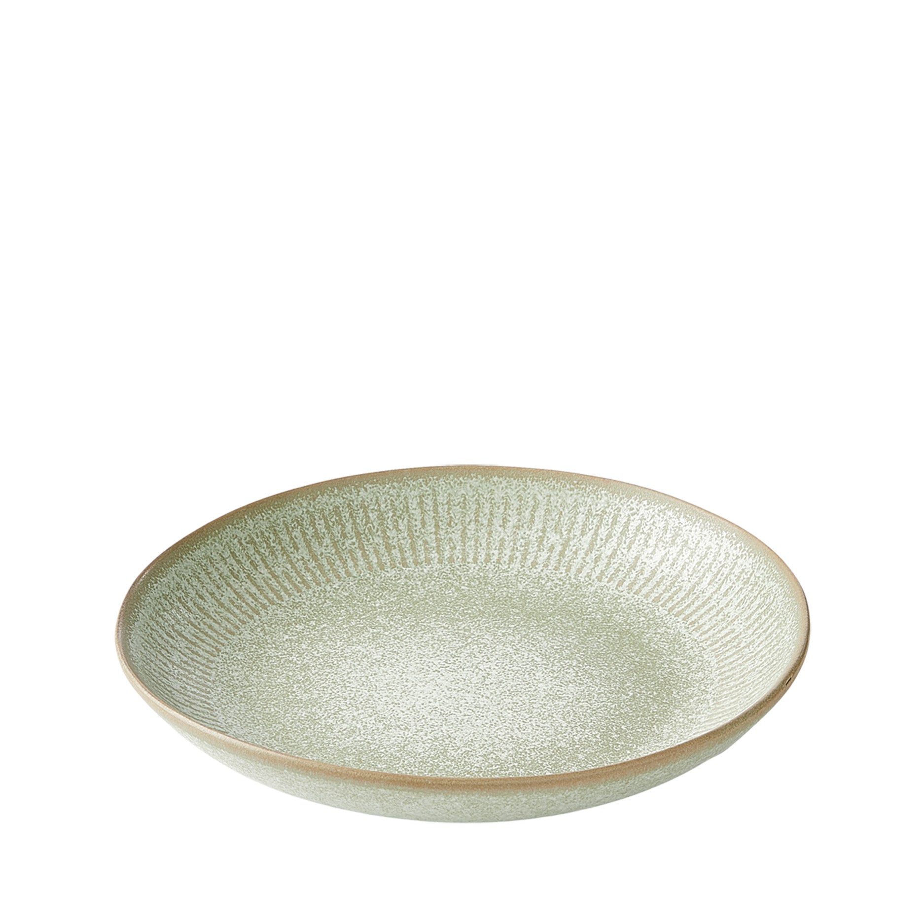 Relief suppetallerken Ø22 cm stentøj grøn