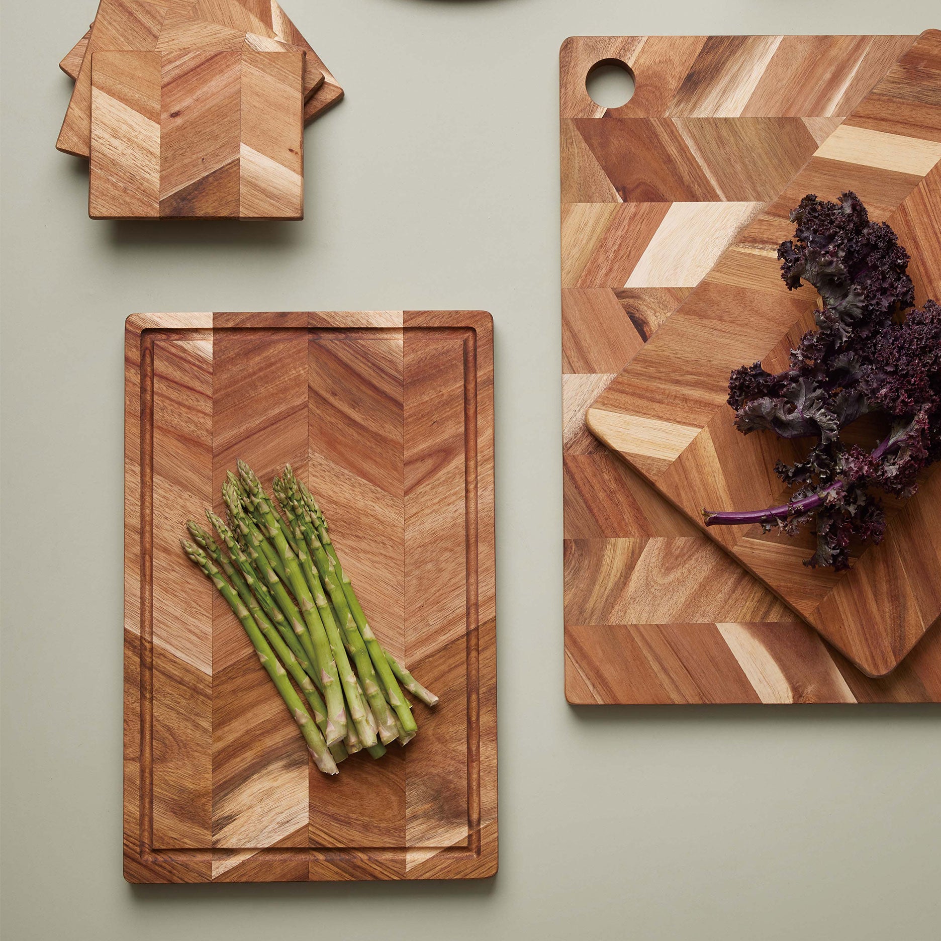 Skærebræt m/saftrille sildeben