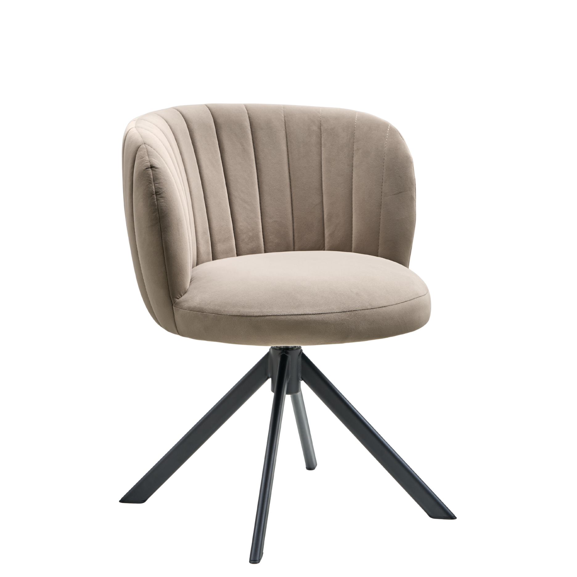 Shelly II spisebordsstol - velour m. drejeben (sort)