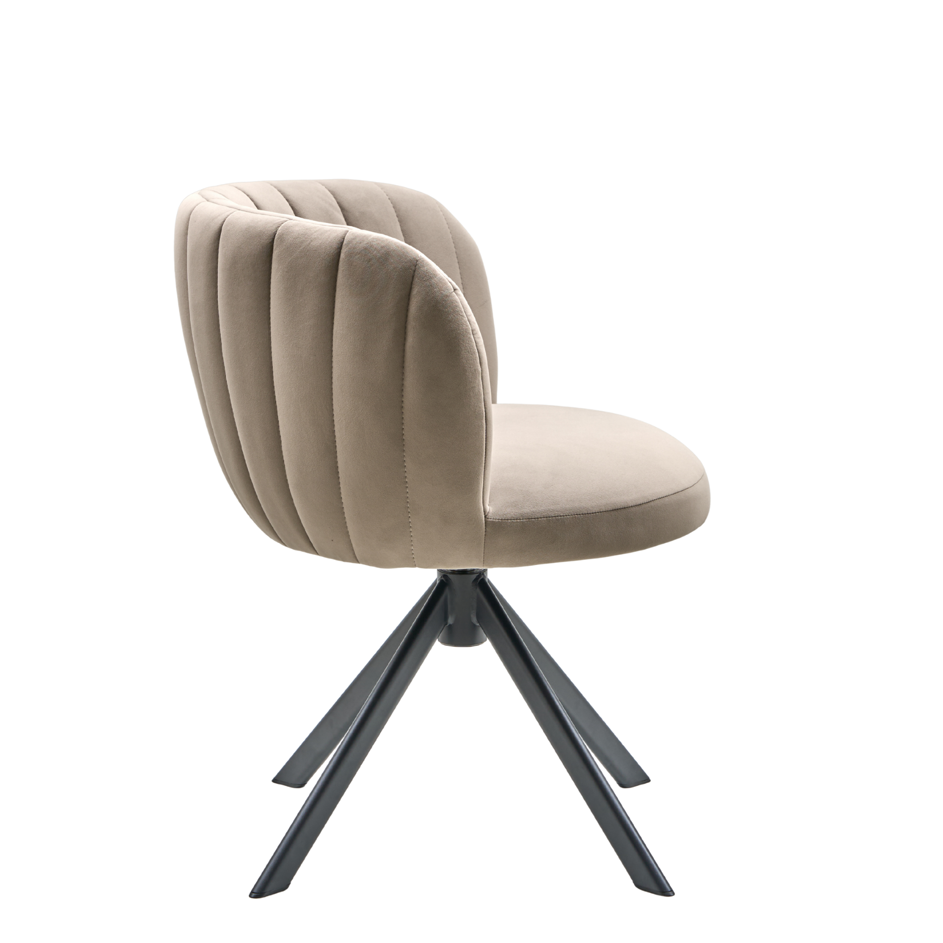 Shelly II spisebordsstol - velour m. drejeben (sort)