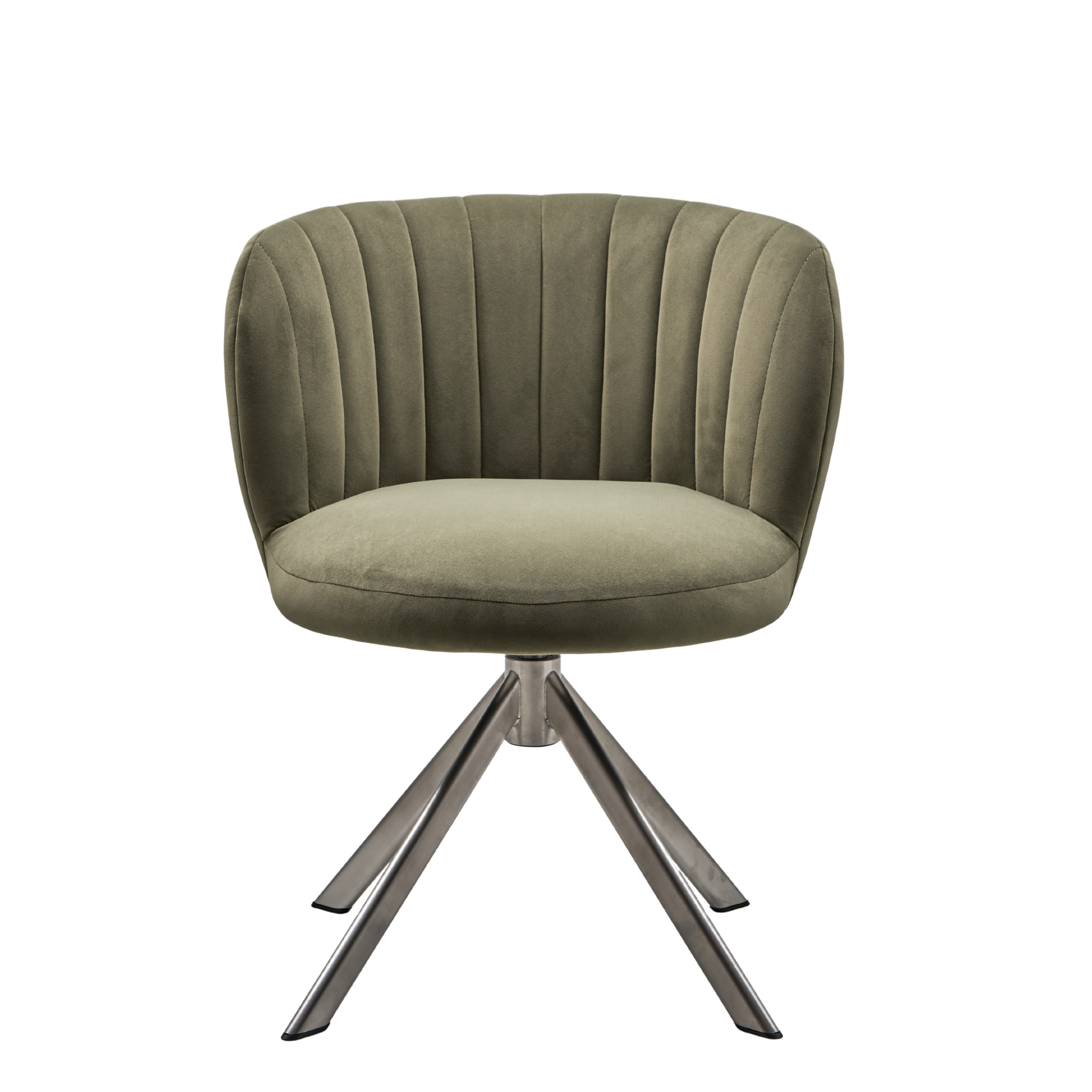 Shelly II spisebordsstol - velour m. drejeben (stainless steel)