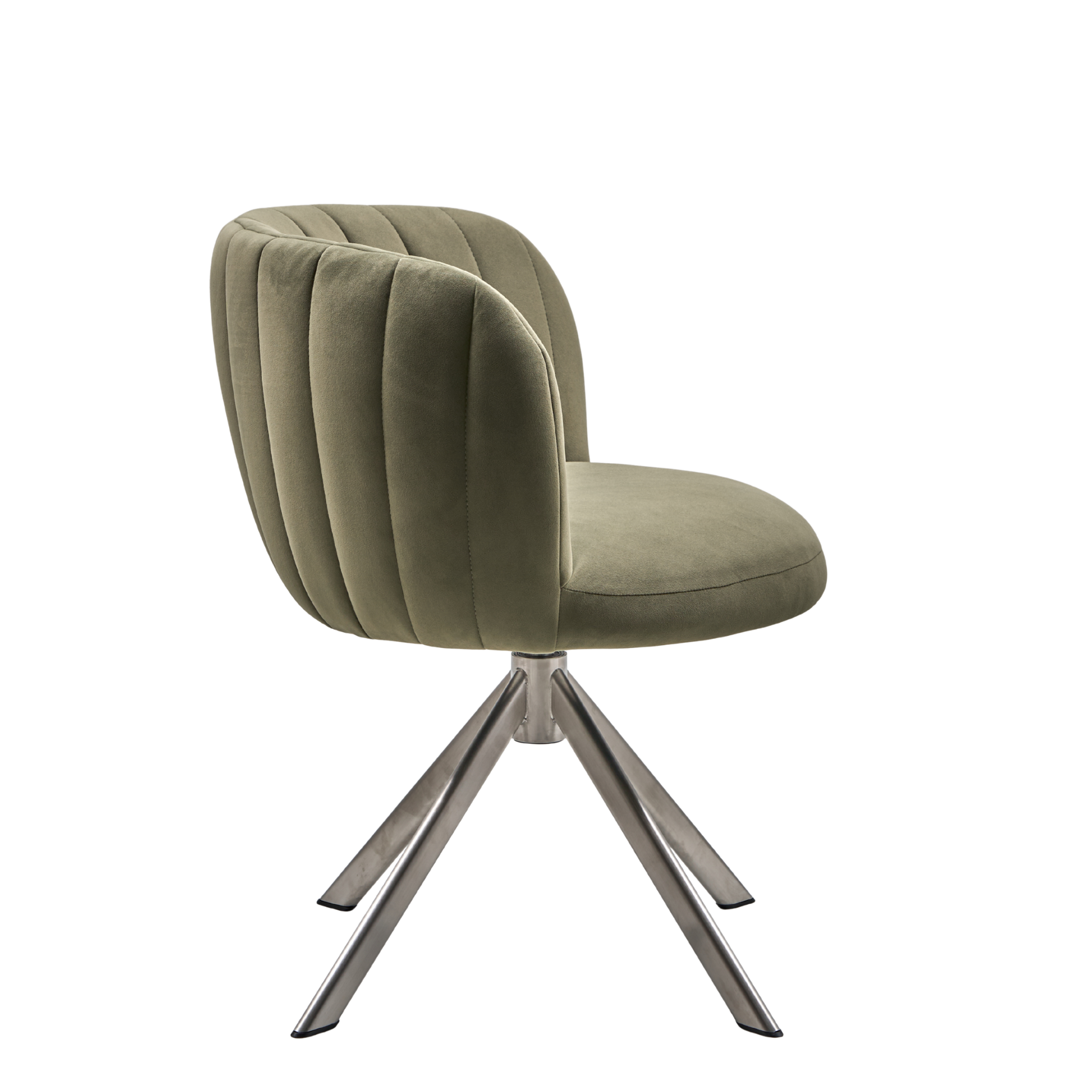 Shelly II spisebordsstol - velour m. drejeben (stainless steel)