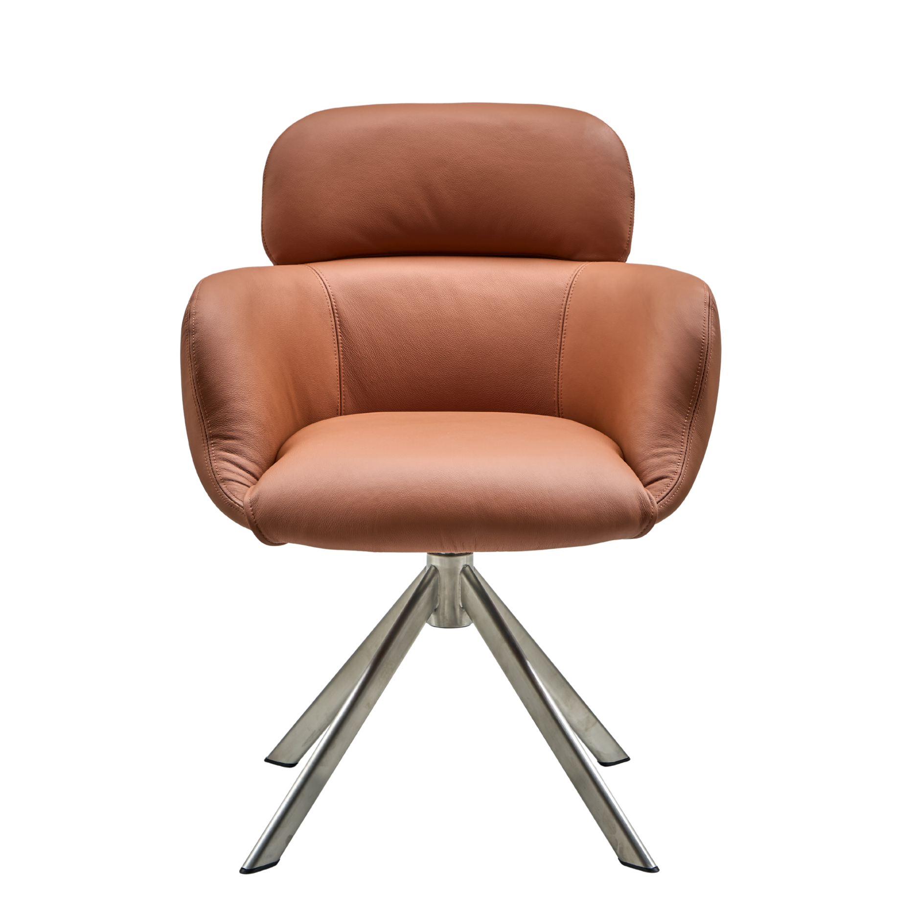 Sumo spisebordsstol - læder m. drejeben (stainless steel)