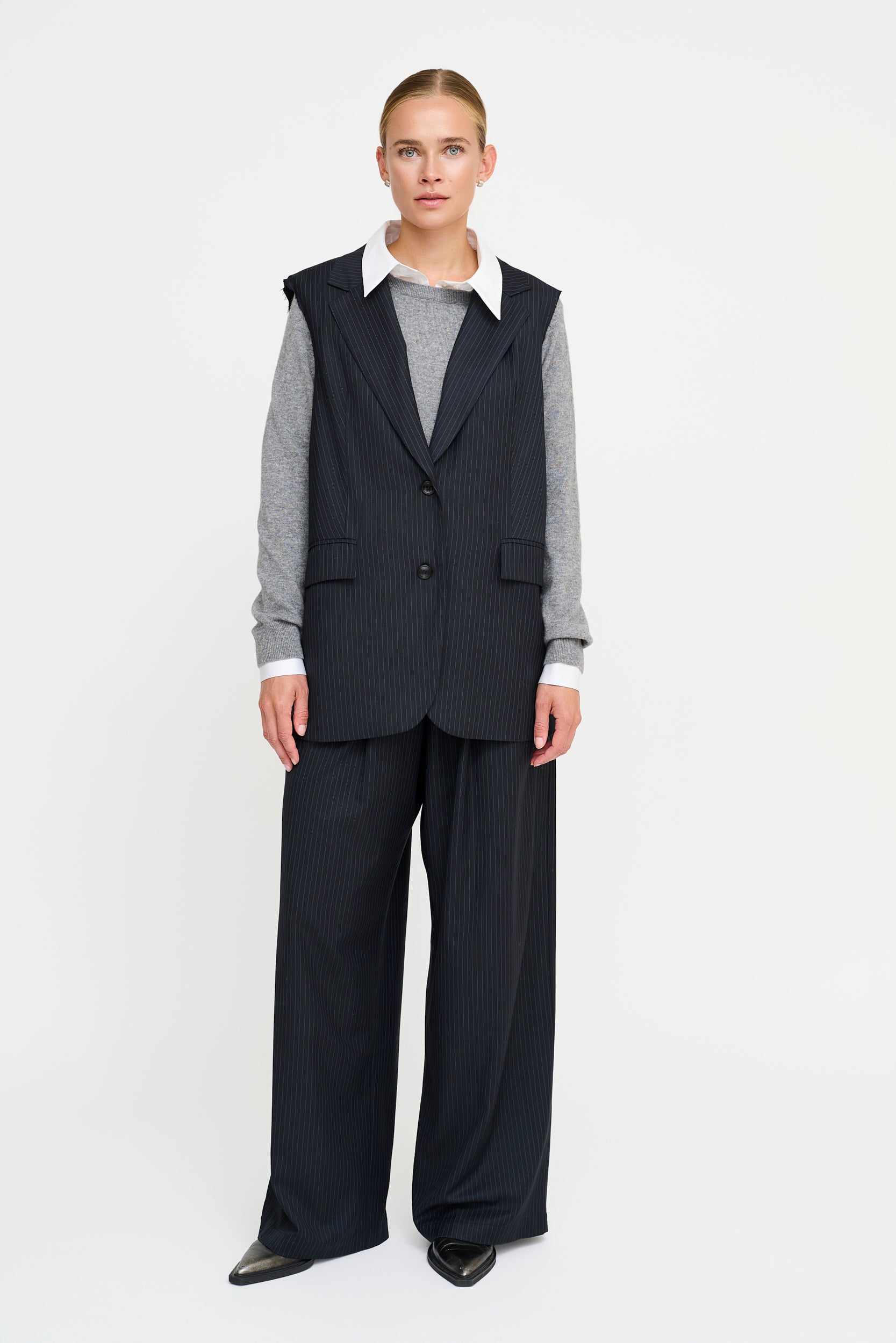 CRAzanda Nålestribet Vest