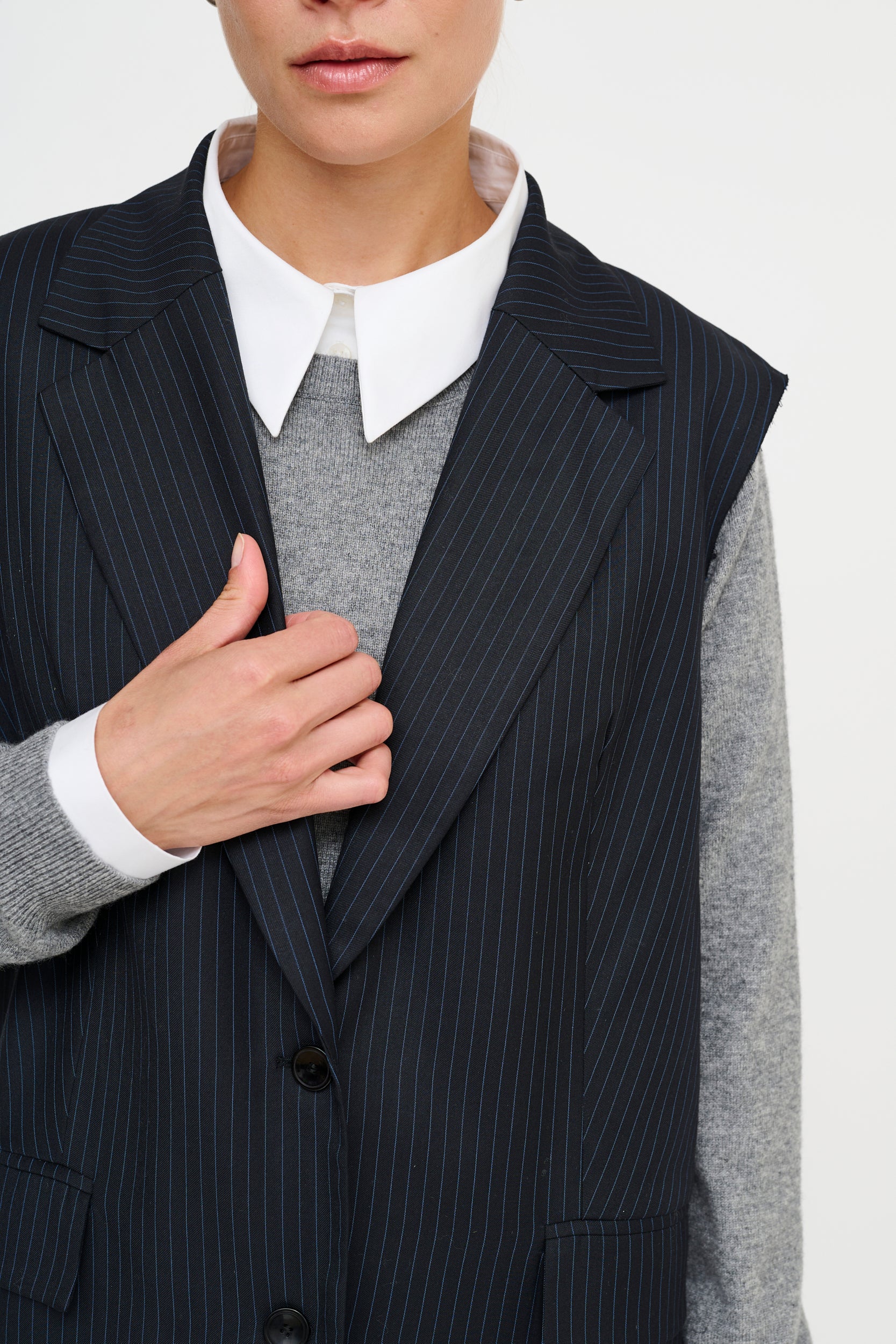 CRAzanda Nålestribet Vest