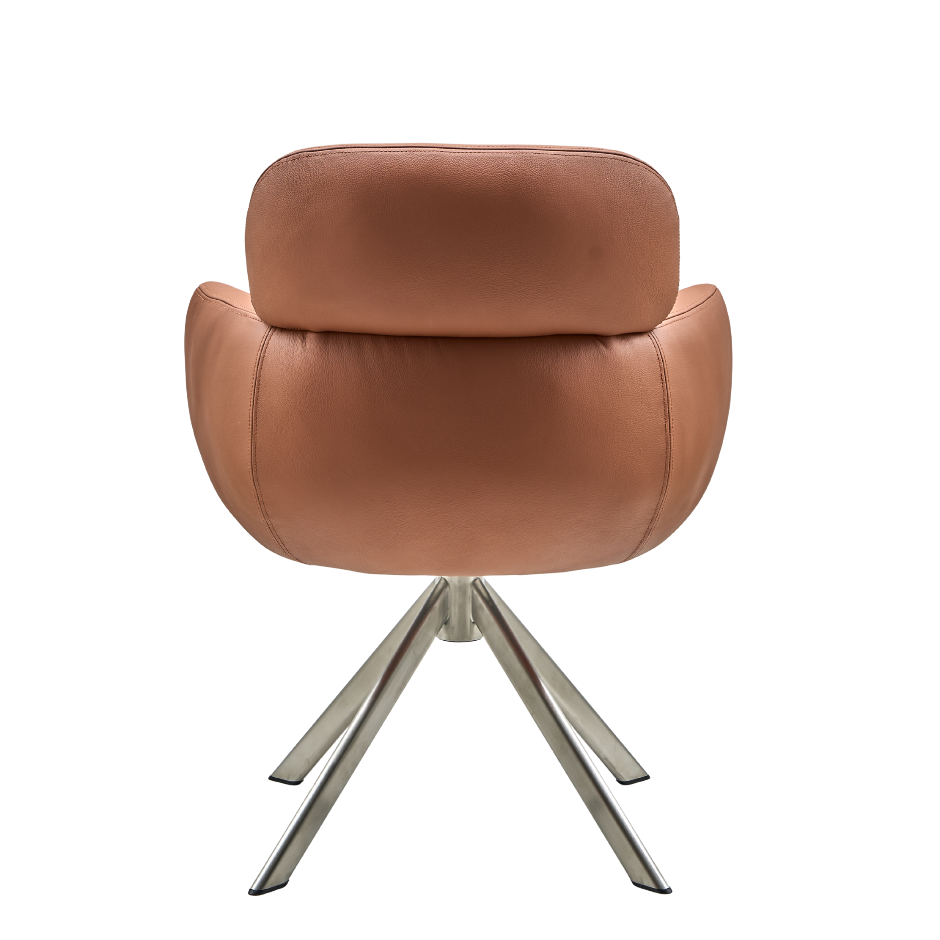 Sumo spisebordsstol - læder m. drejeben (stainless steel)