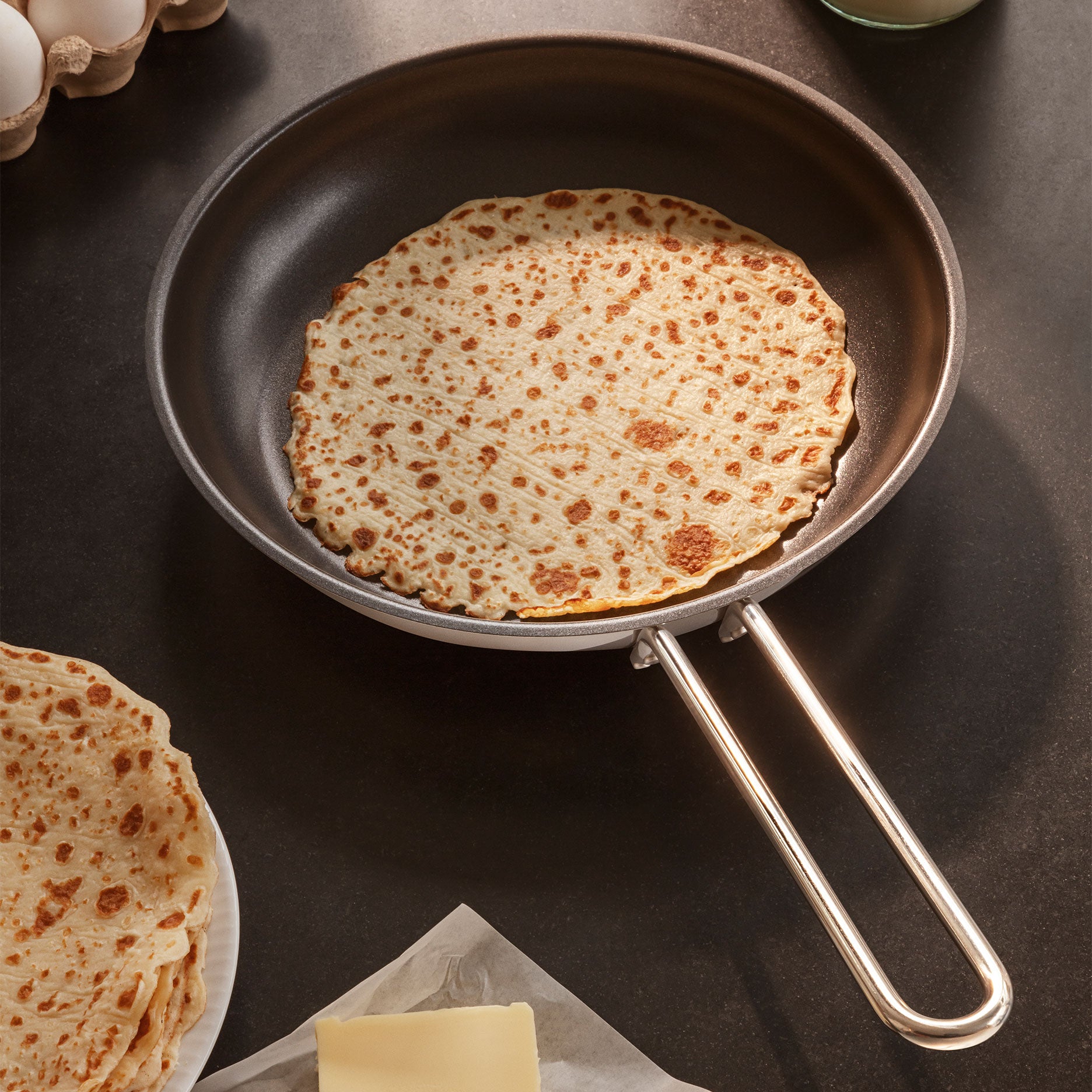 Stainless steel stegepande Ø28 cm Slip-Let