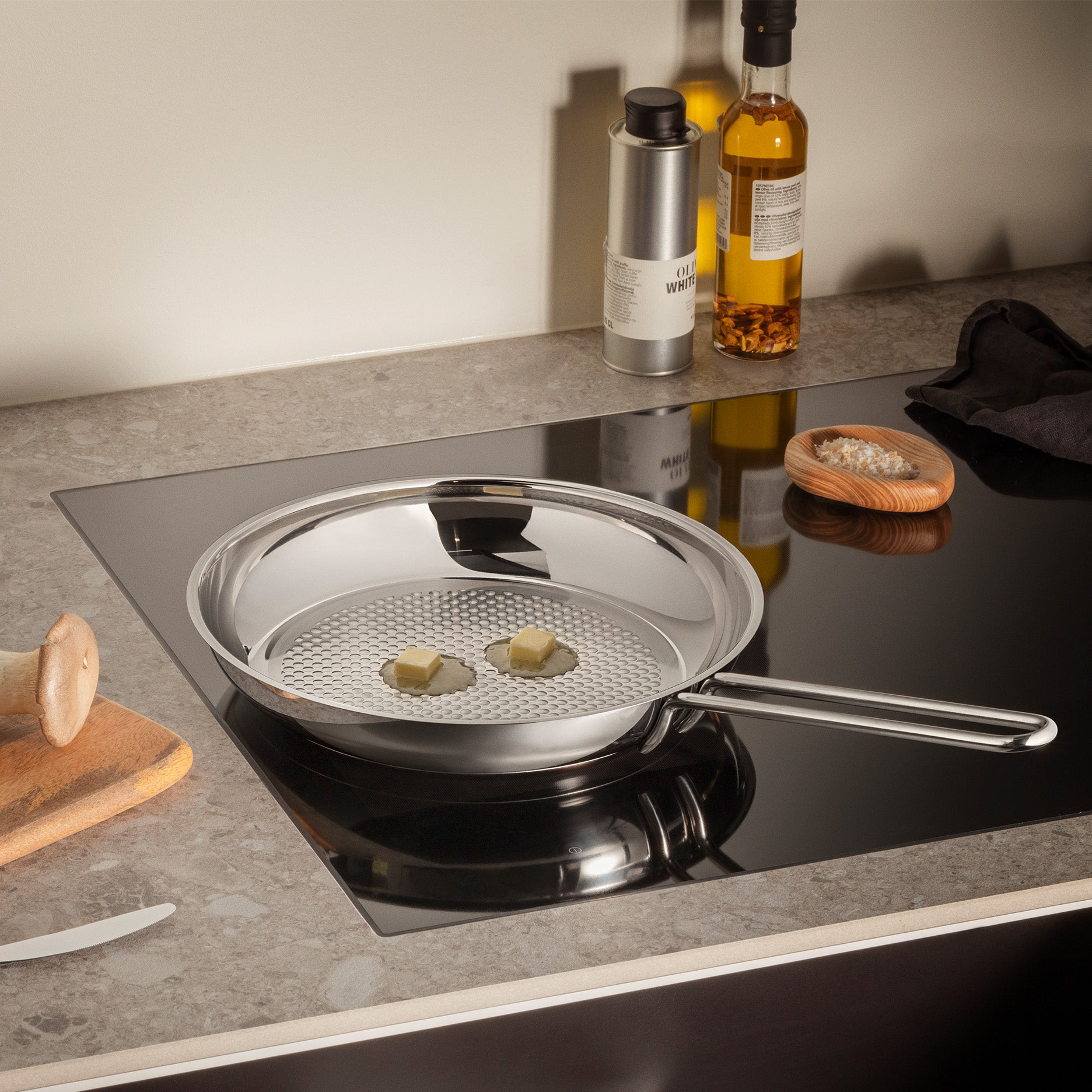 Stainless Steel stegepande Ø28 cm honeycomb