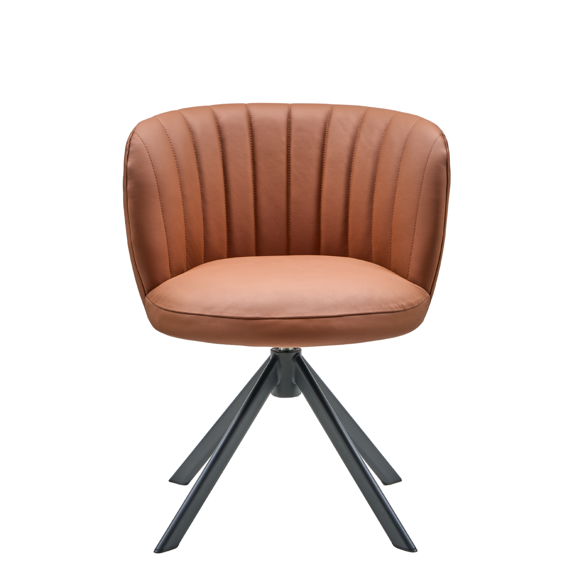 Shelly II spisebordsstol - læder m. drejeben (sort)