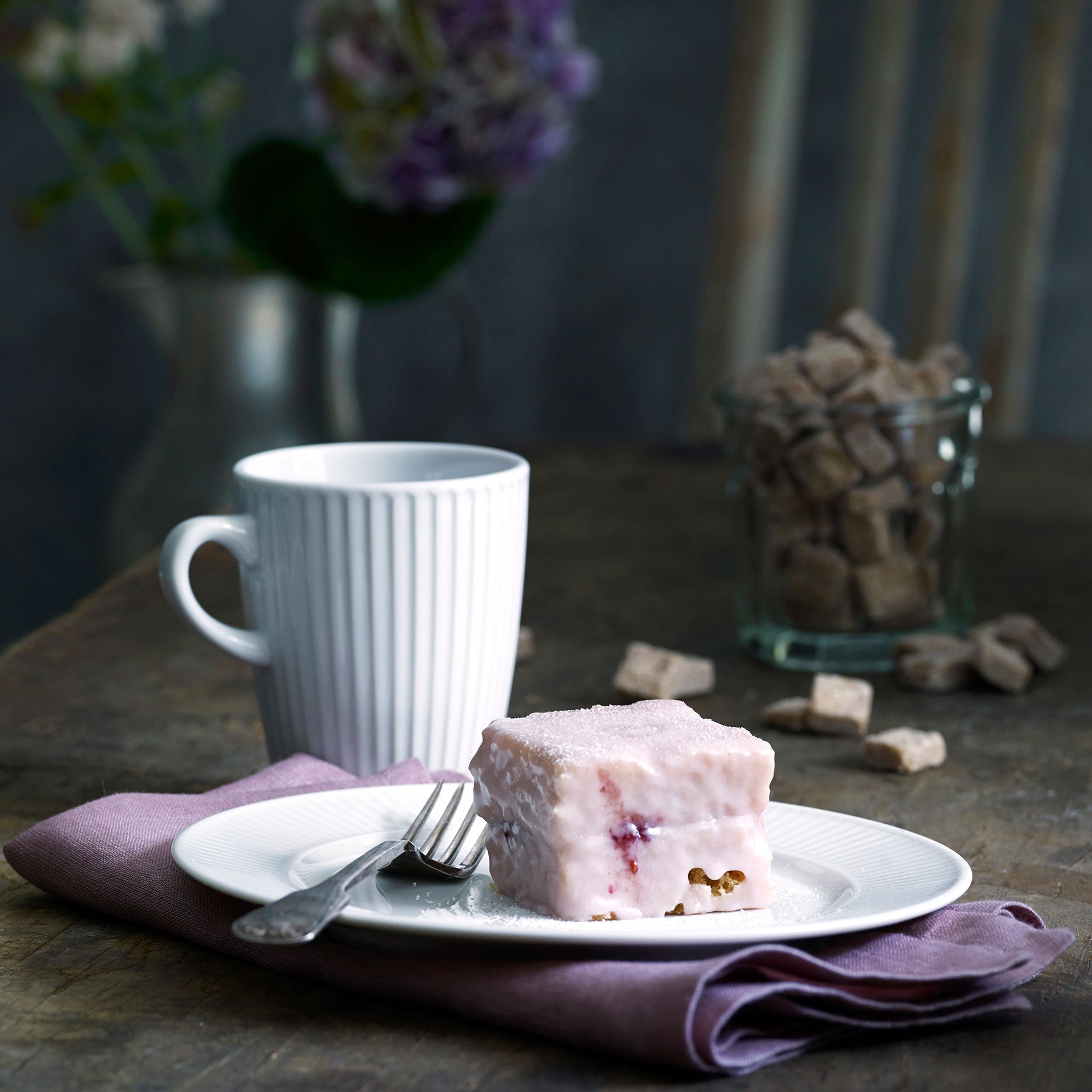 Plissé krus 27 cl hvid