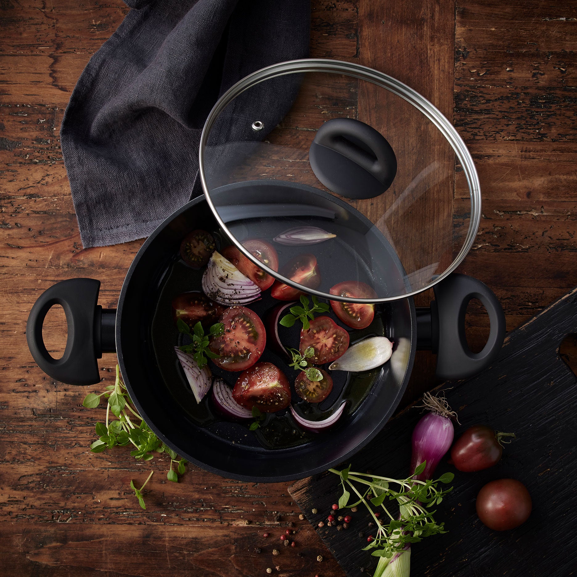 Ceramica gryde m/glaslåg 2,5 L