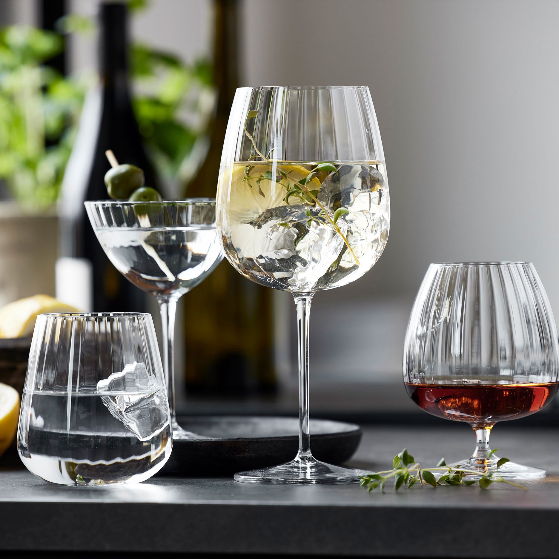 Optica gin & tonic glas burgundy 4 stk