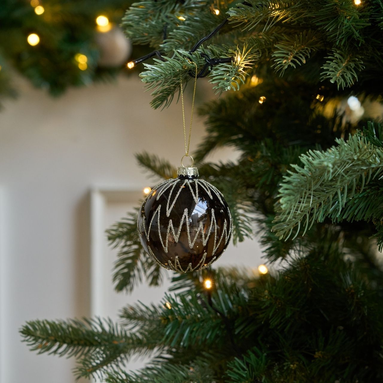 Julekugle m. zigsagger, 4 stk