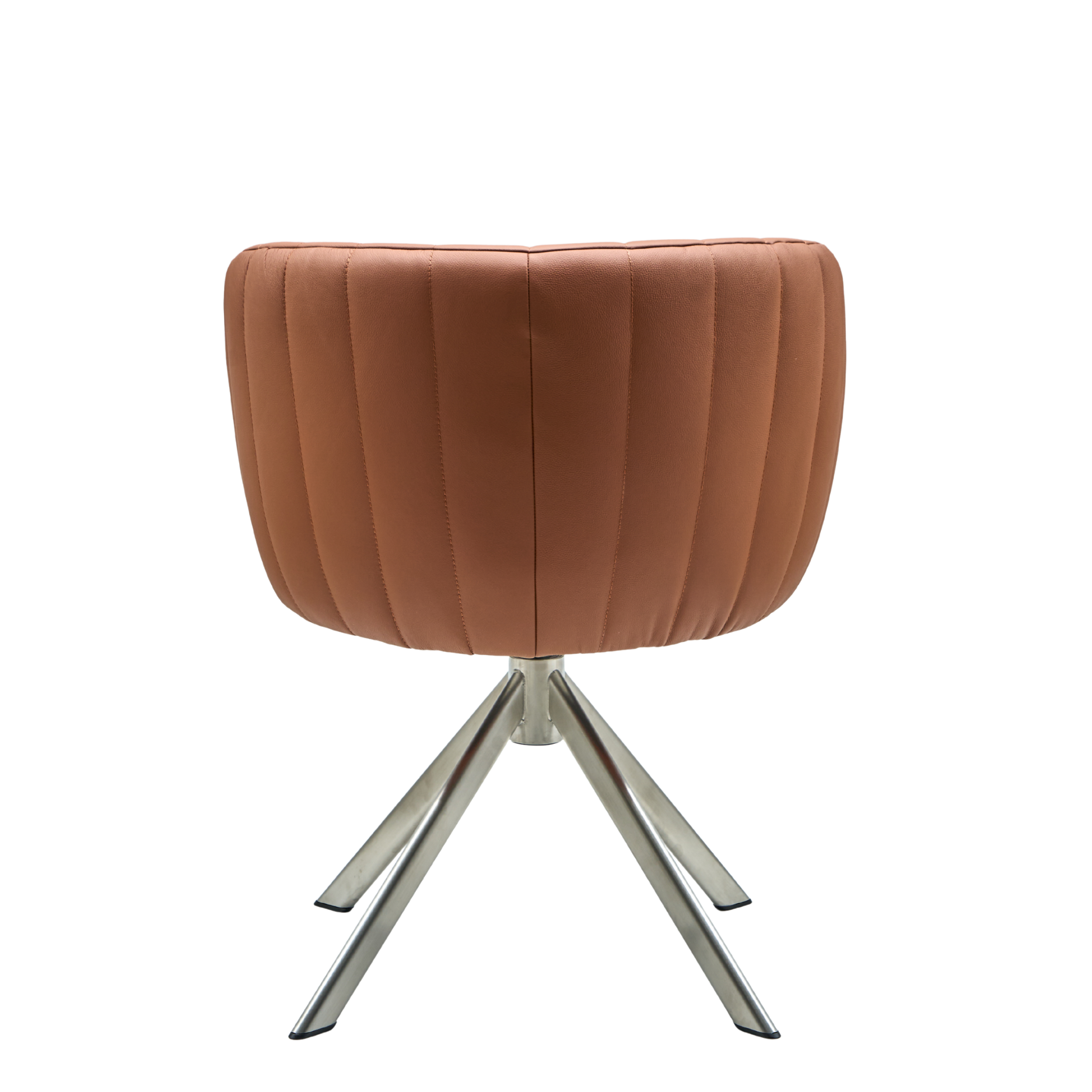 Shelly II spisebordsstol - læder m. drejeben (stainless steel)