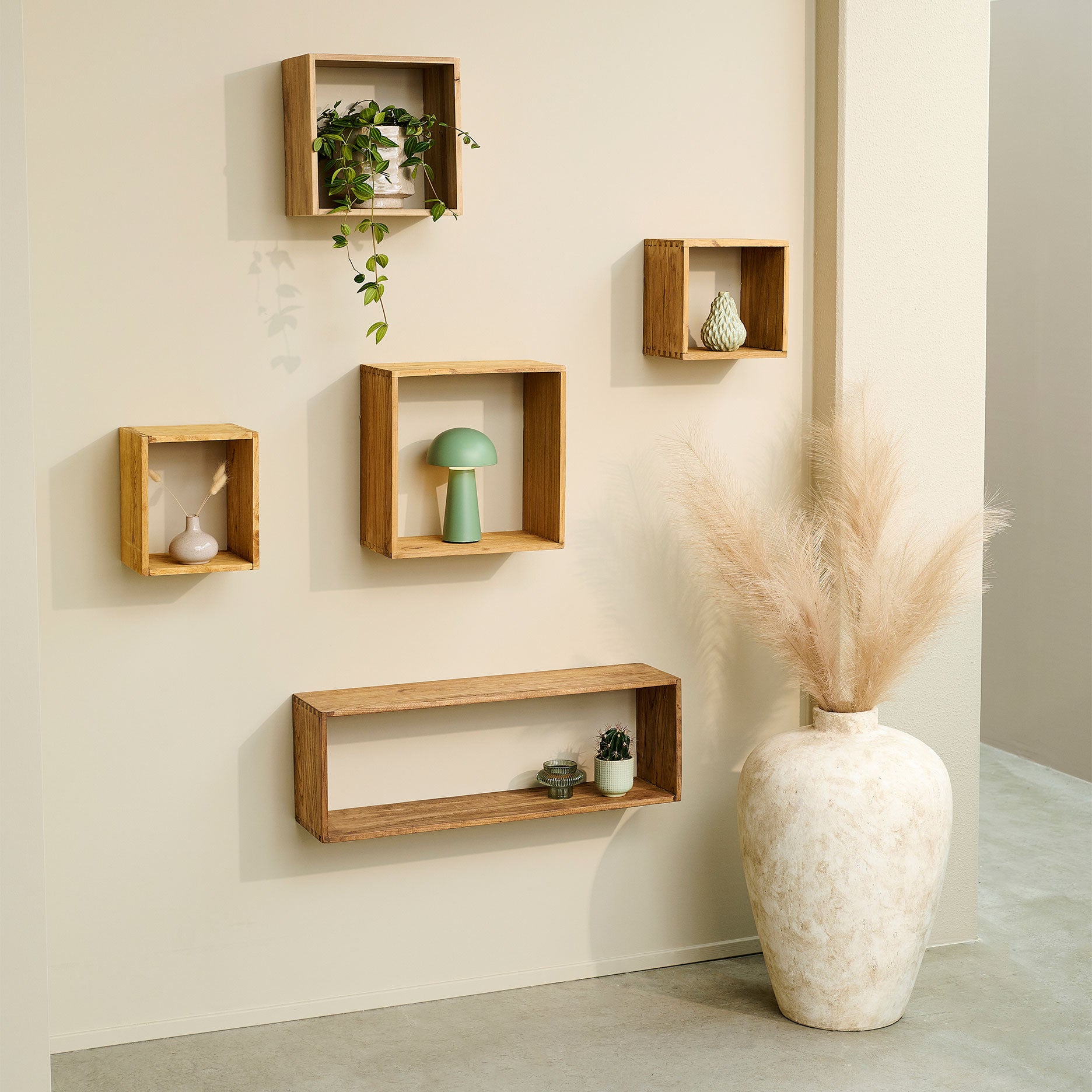 Anakin kvadrat bogkasse, elm 23x23 cm