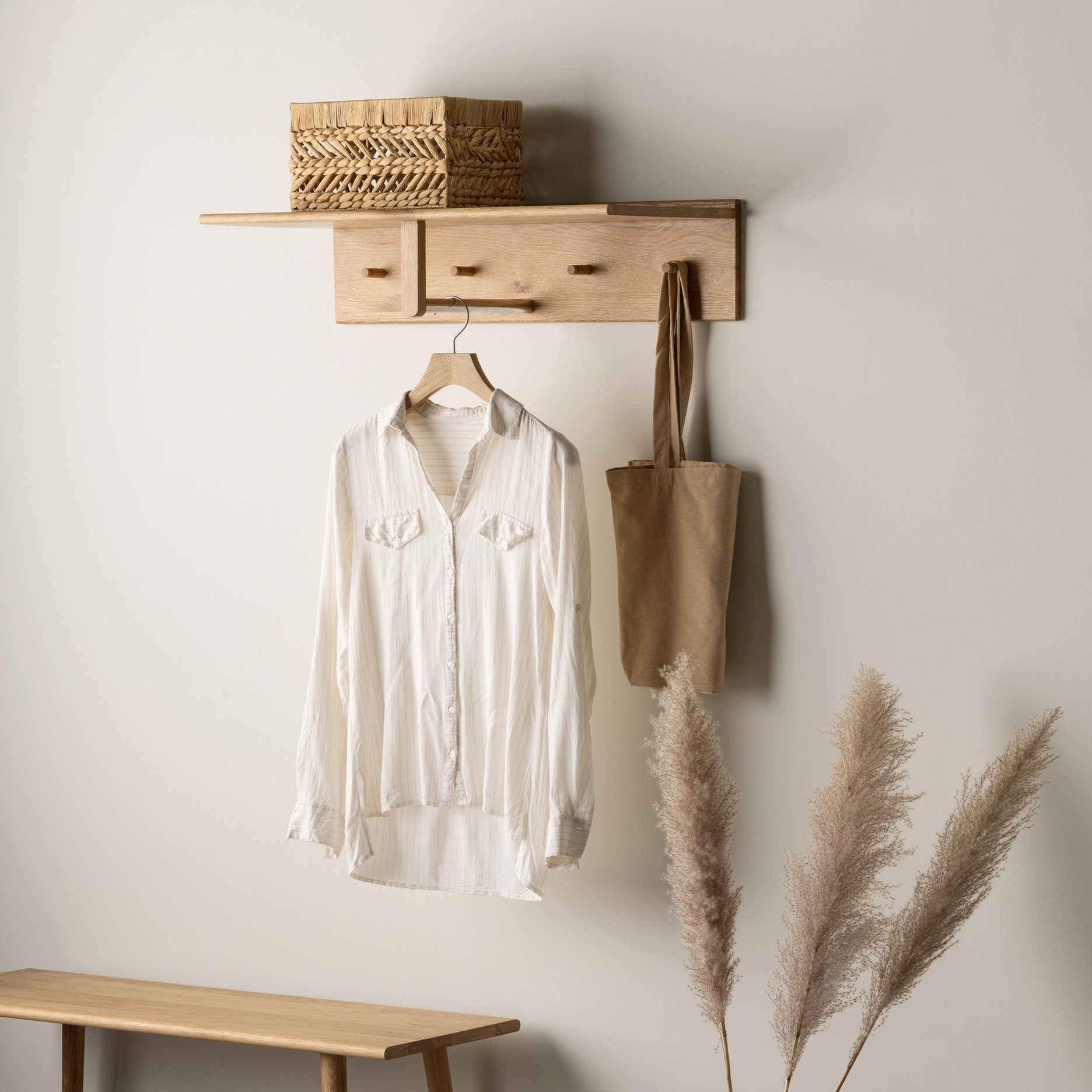 Wood II multi  knagerække eg L75 cm