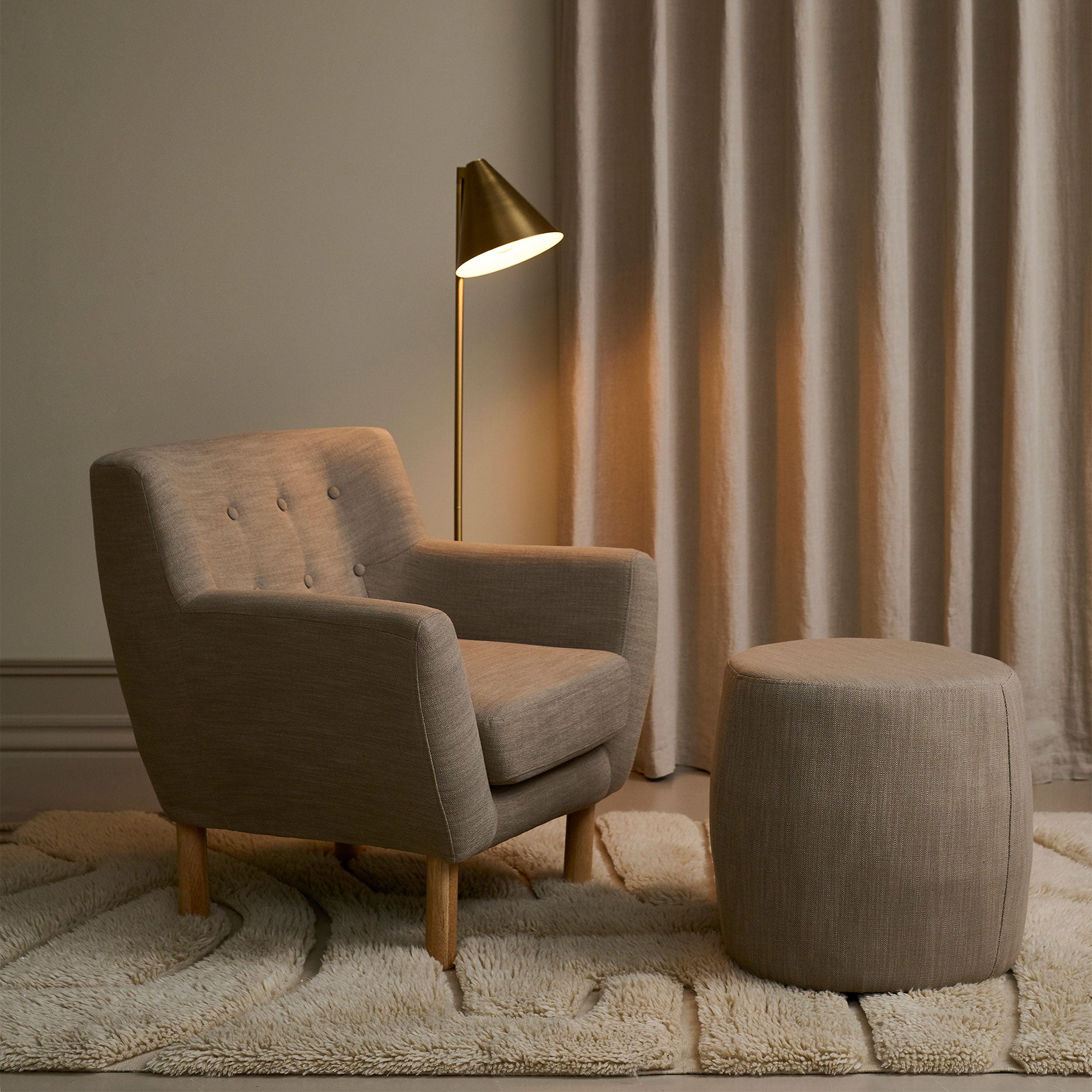 Genie puf stof Ø49,5 cm