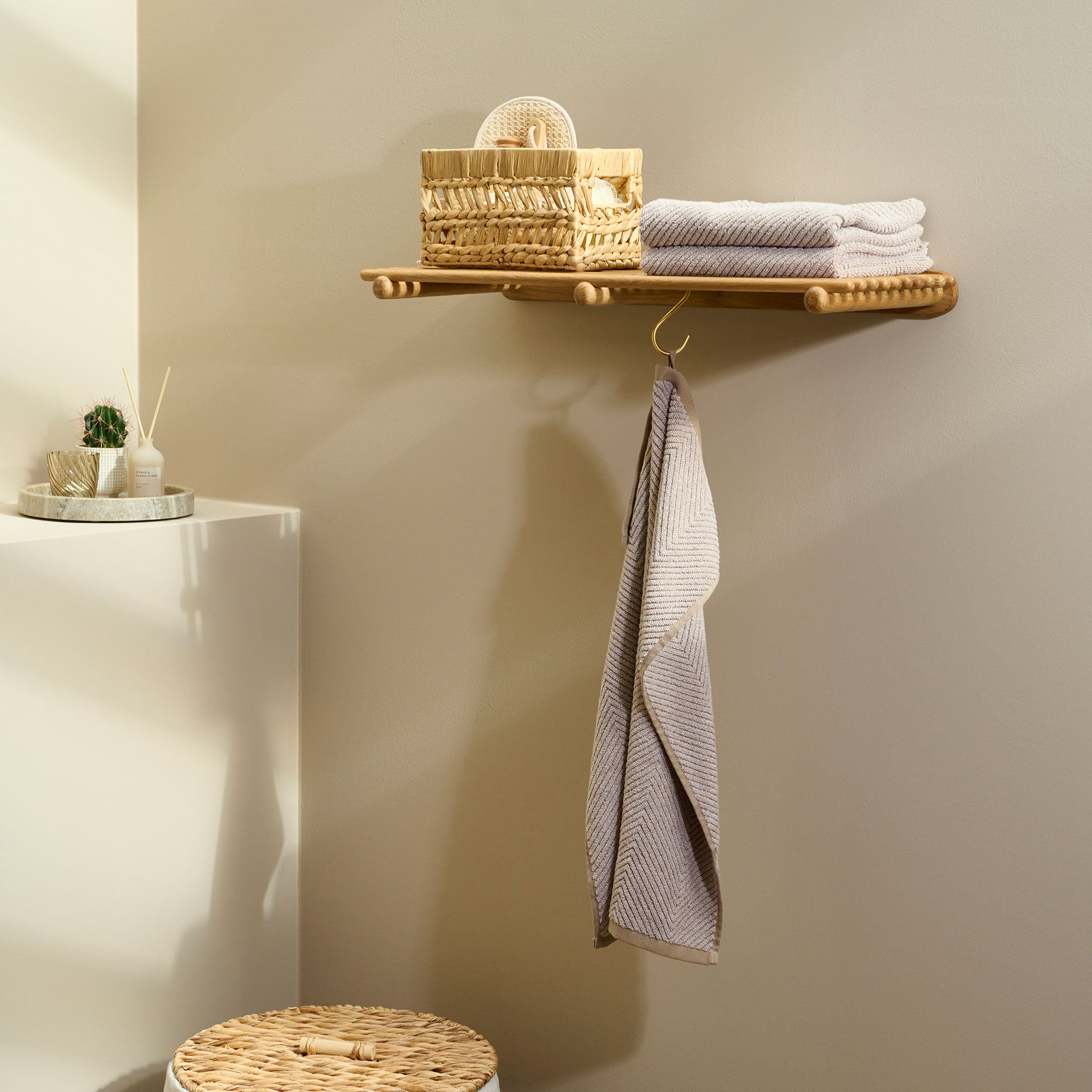 Wood II skohylde olieret - L92 cm