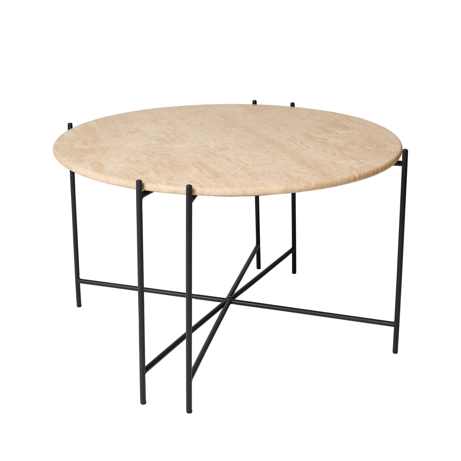 Viola III sofabord i  travertin Ø80 cm