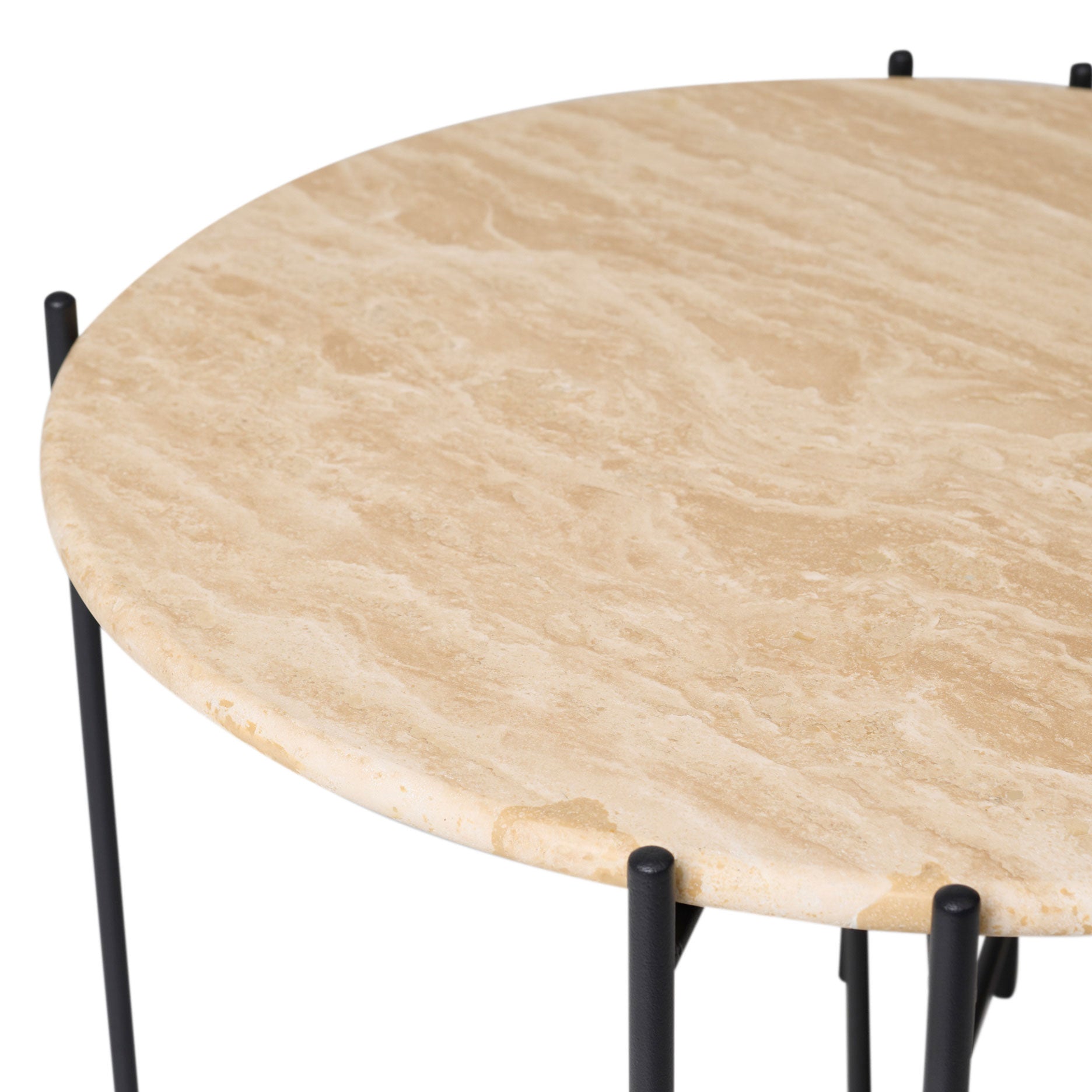 Viola III sofabord i  travertin Ø80 cm