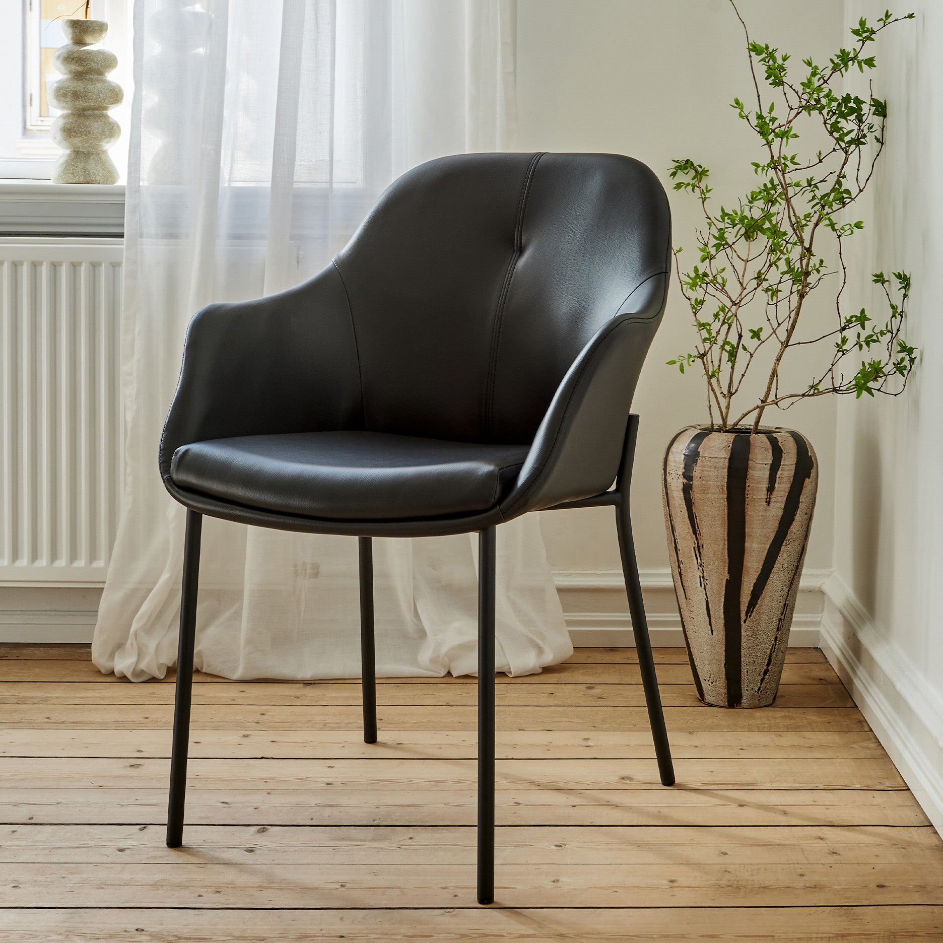 New Age spisebordsstol læder m.fast ben