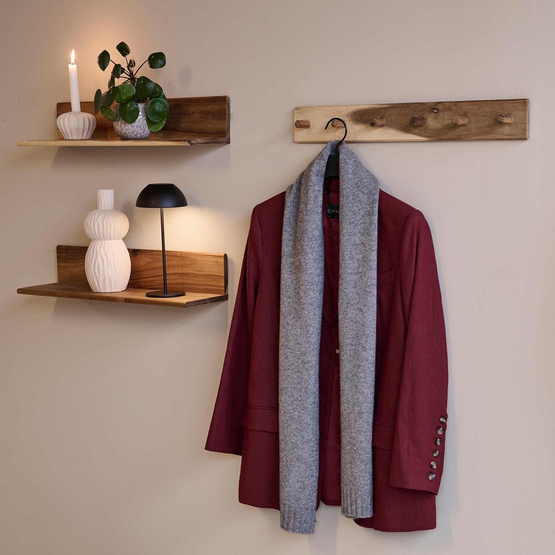 Wood II knagrække i akacietræ L60 cm