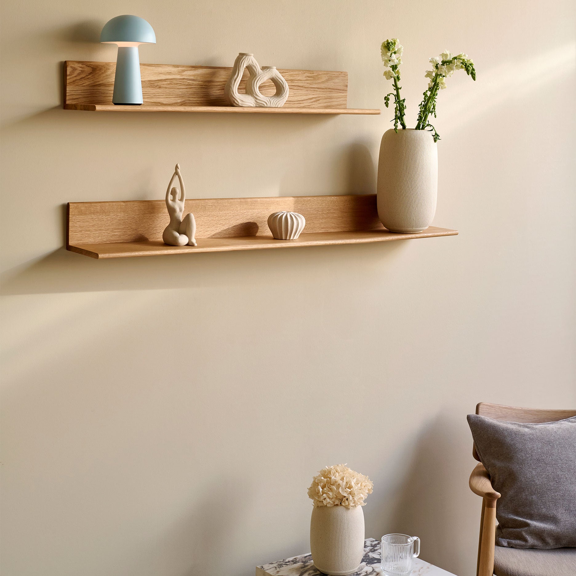 Wood II basic hylde FSC certificeret egetræ, L120 cm